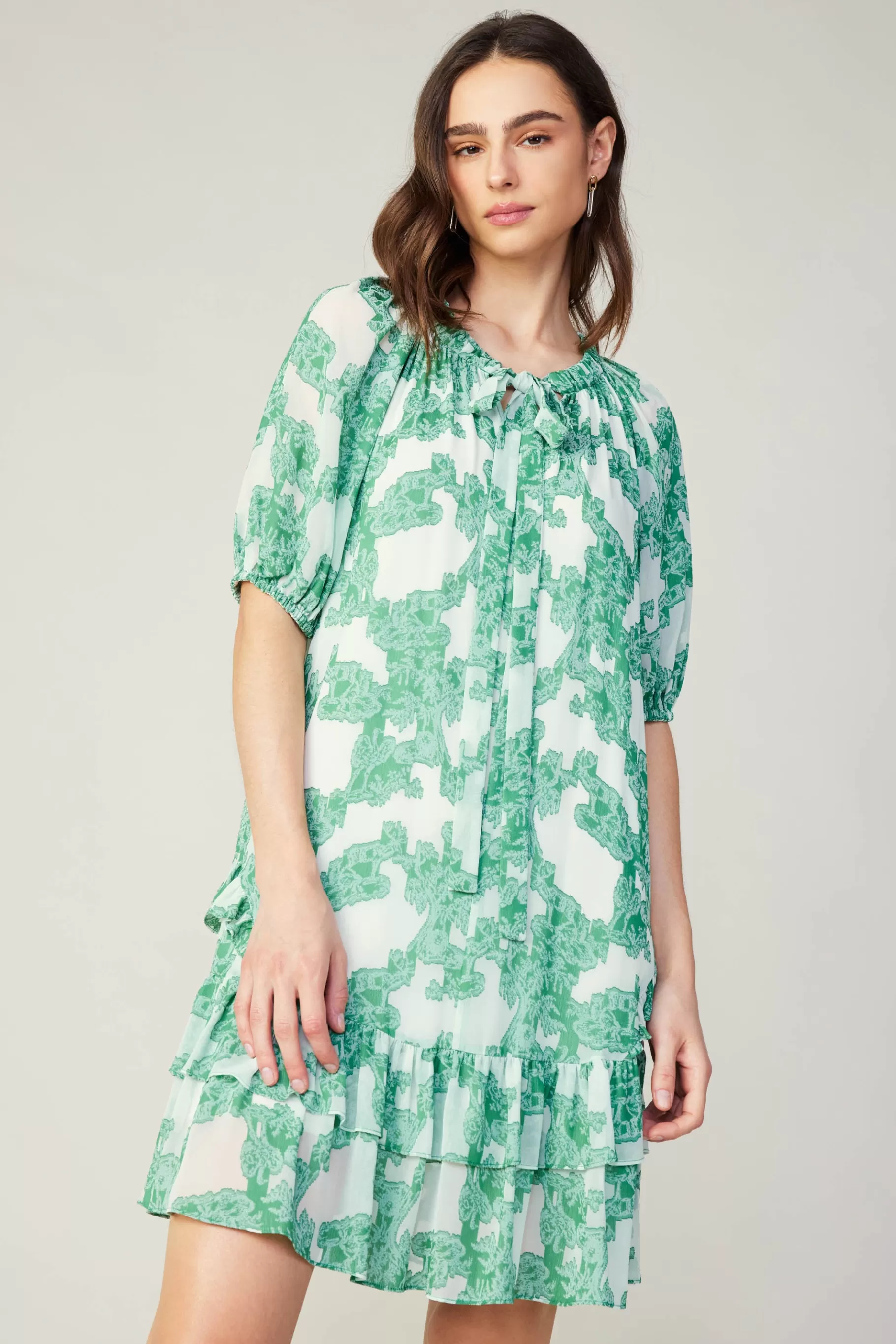 Current Air Mini Dresses>Abstract Motif Mini Dress DEEPMINT