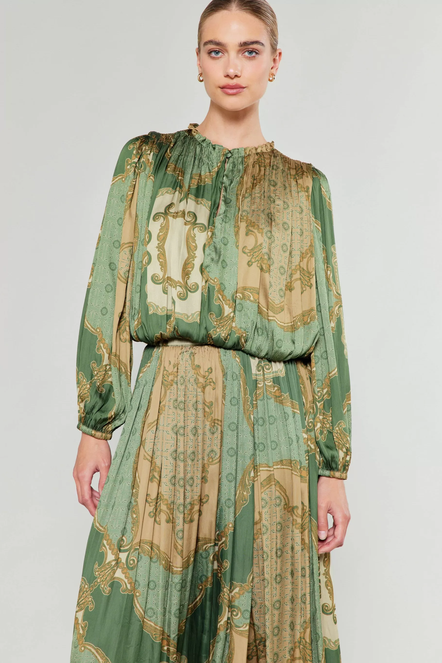 Current Air Skirts>Asymmetrical Vintage Print Skirt OLIVEMLT