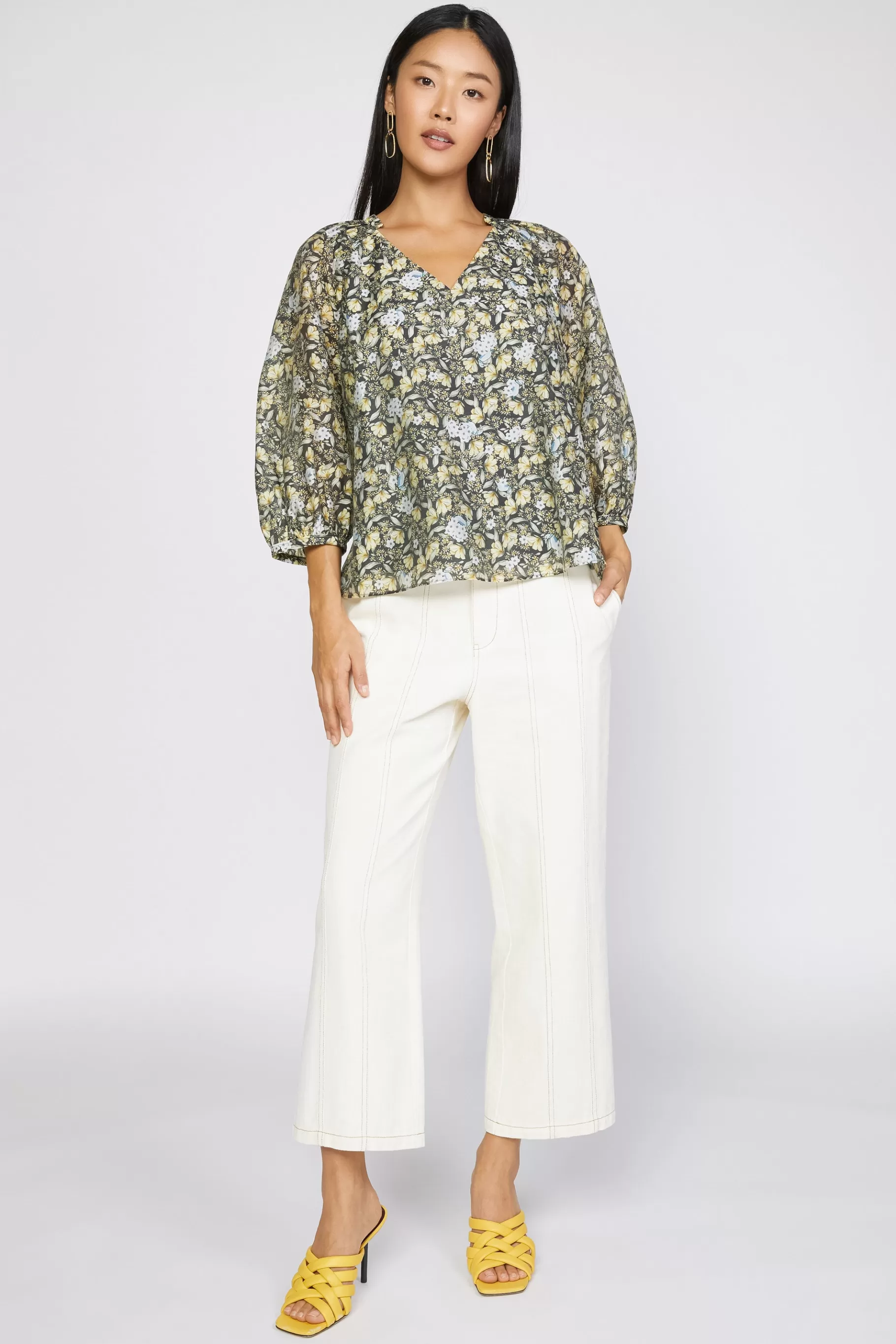 Current Air Short Sleeve Tops | Long Sleeve Tops>Baroque Floral Raglan Blouse BLACKFLORAL