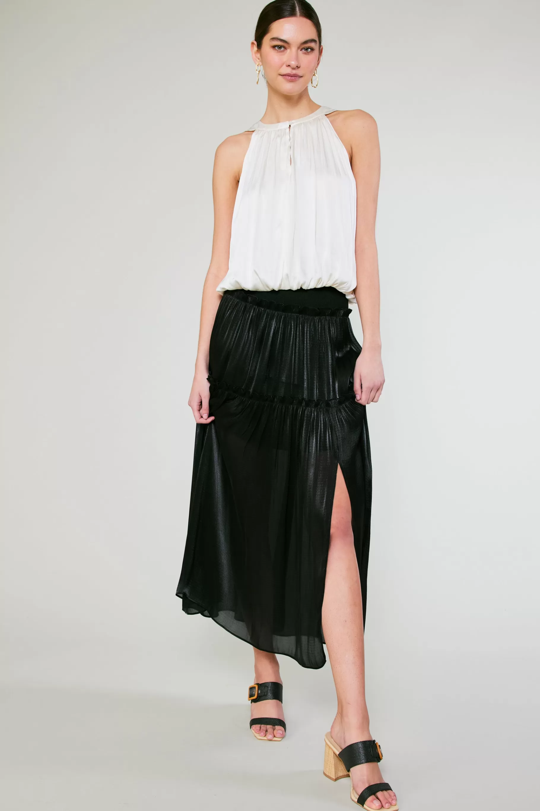 Current Air Sleeveless Tops>Bubble Hem Blouse CREAM