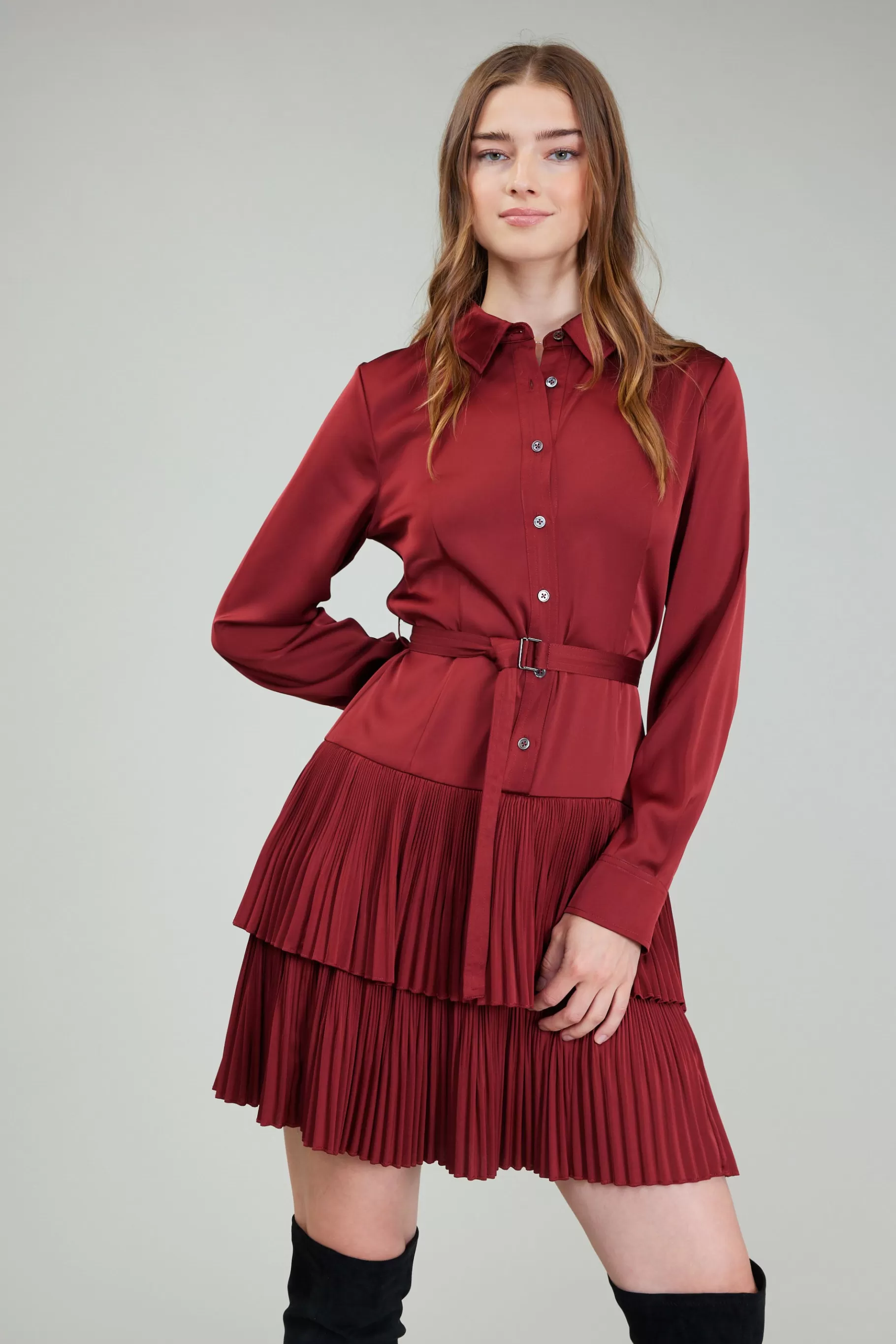 Current Air Mini Dresses>Carrera Mini Dress BURNTUMBER