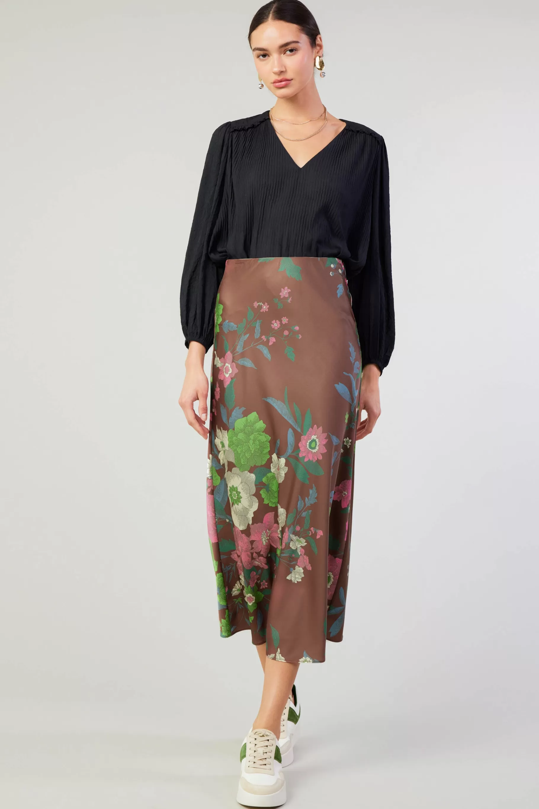 Current Air Skirts>Floral Bias Skirt MOCHAMLT