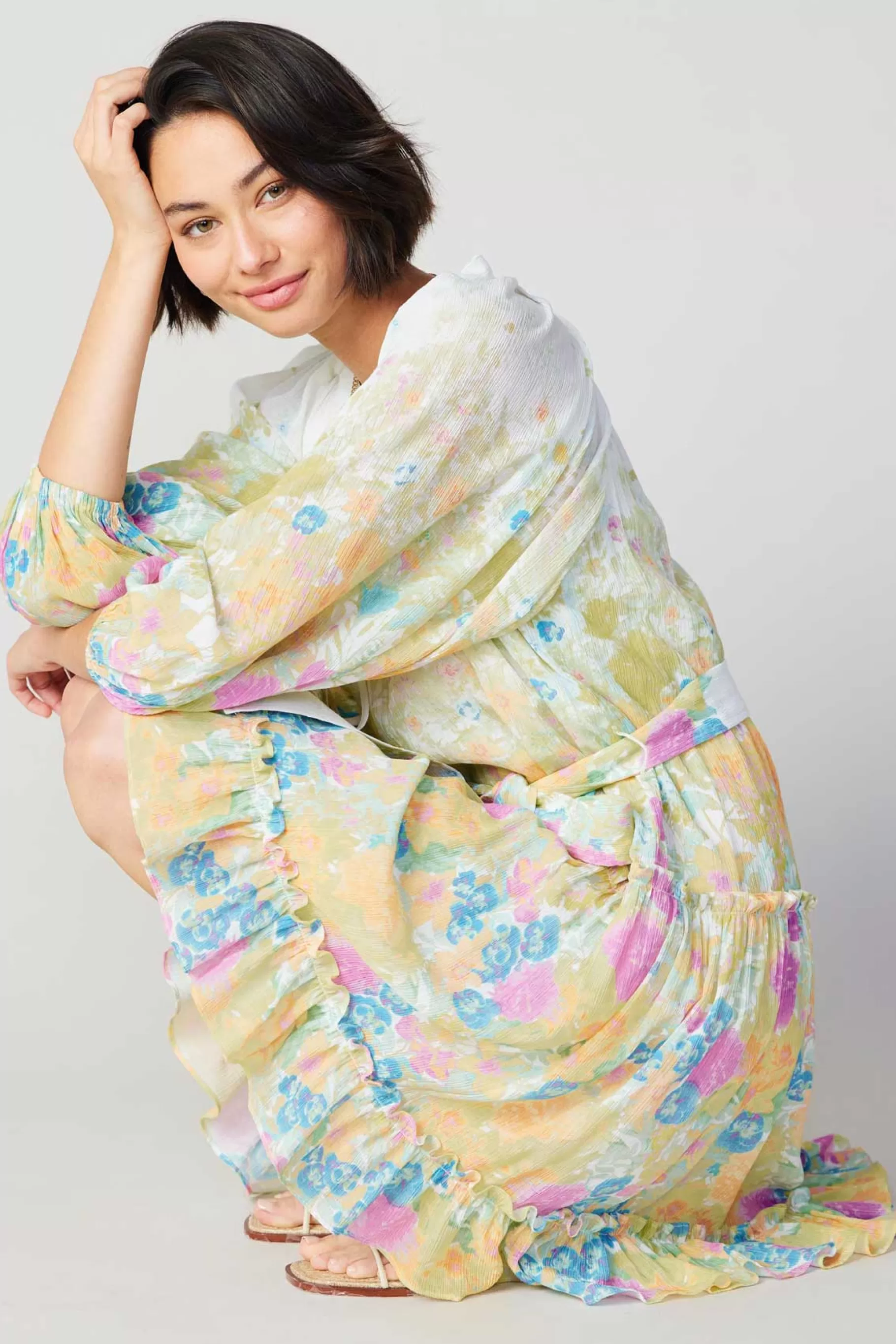 Current Air Mini Dresses>Gradient Floral Motif Mini Dress MULTI