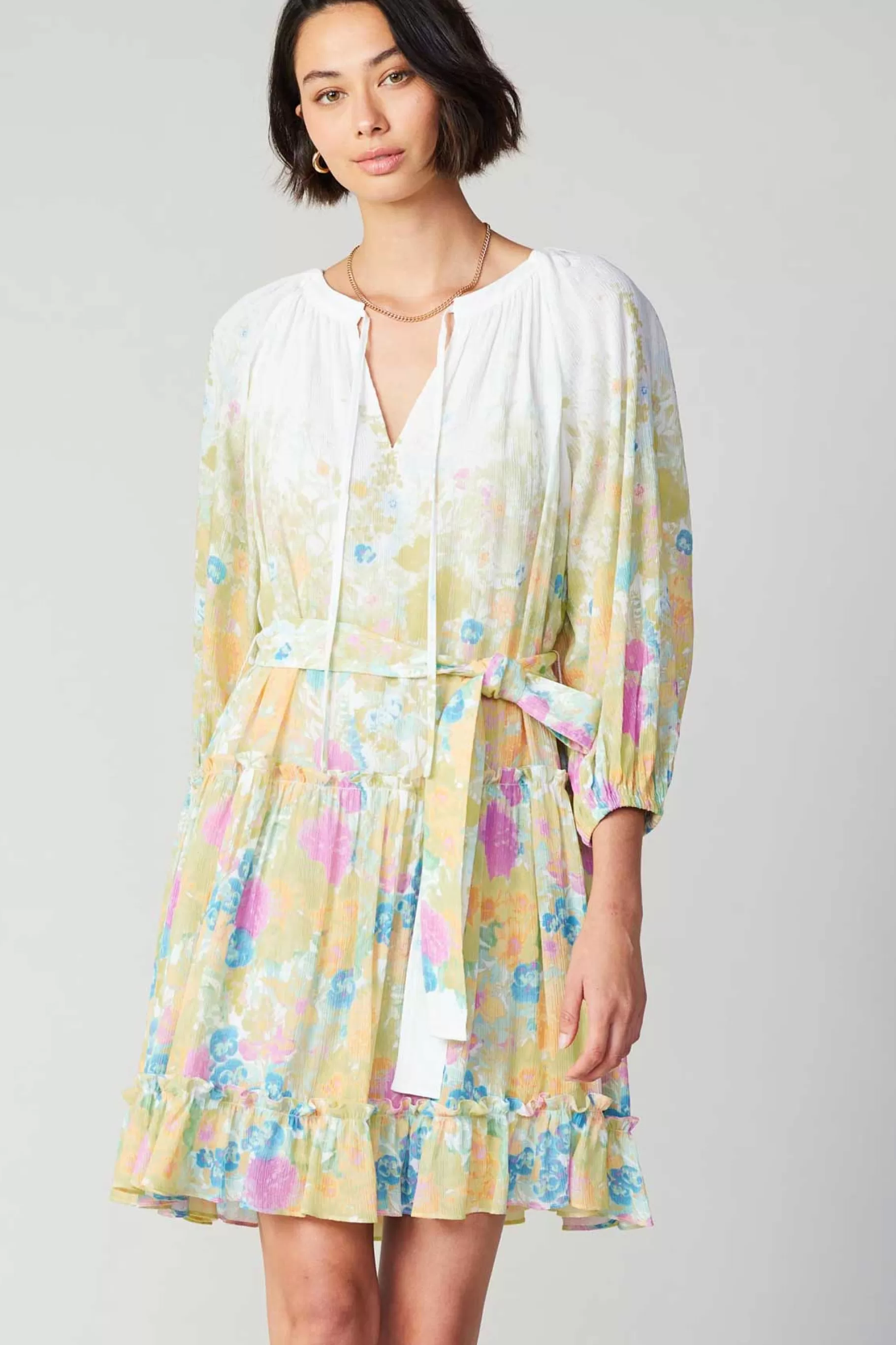 Current Air Mini Dresses>Gradient Floral Motif Mini Dress MULTI