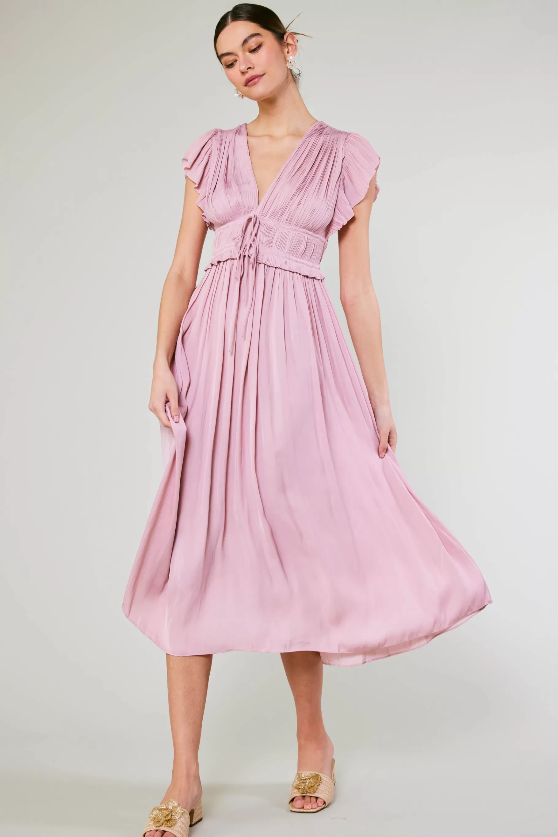 Current Air Maxi Dresses | Midi Dresses>Mara Pleated Maxi Dress BLUSHPINK