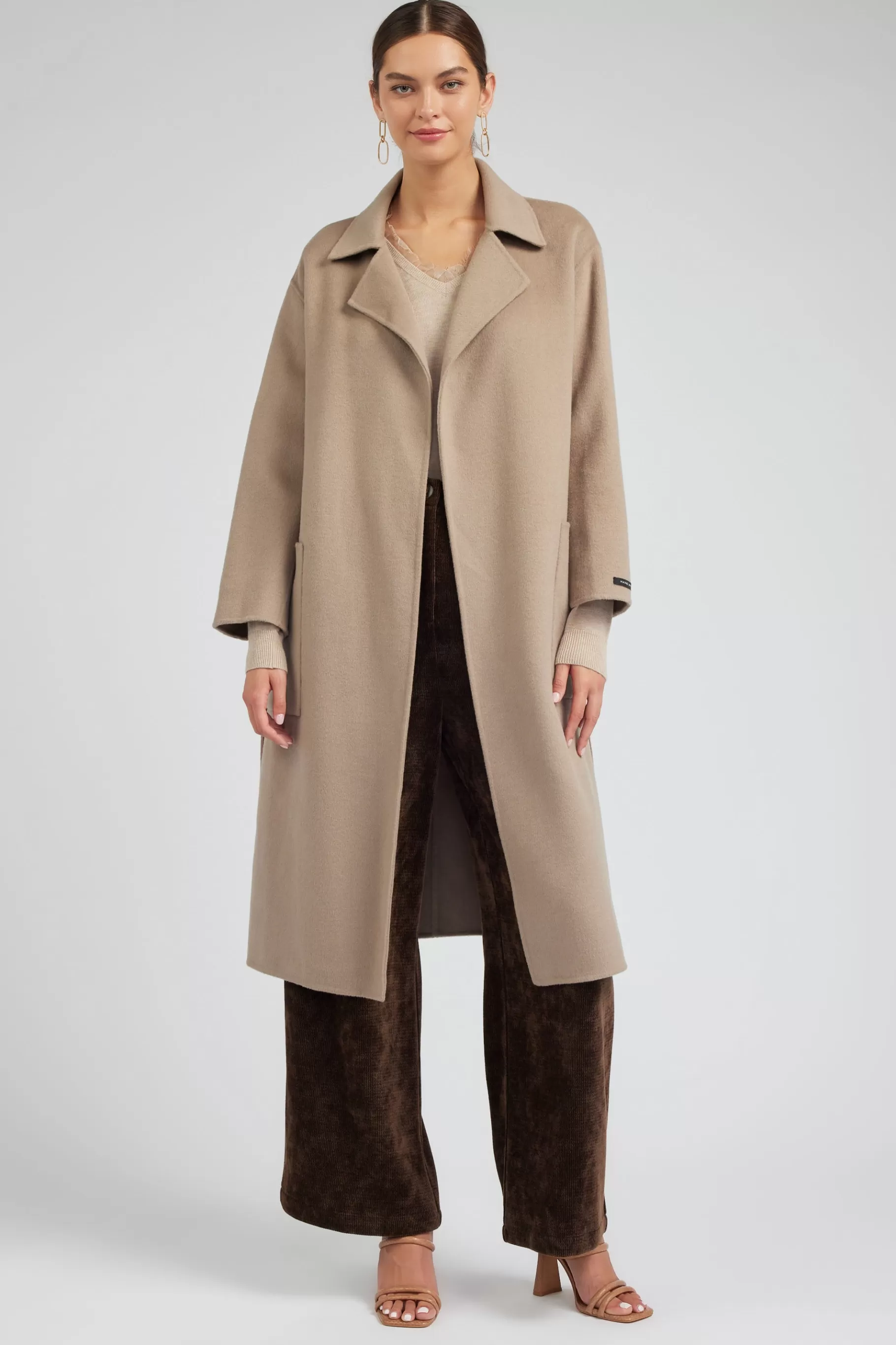 Current Air Coats & Jackets>Oversized Belted Wool Coat LATTE