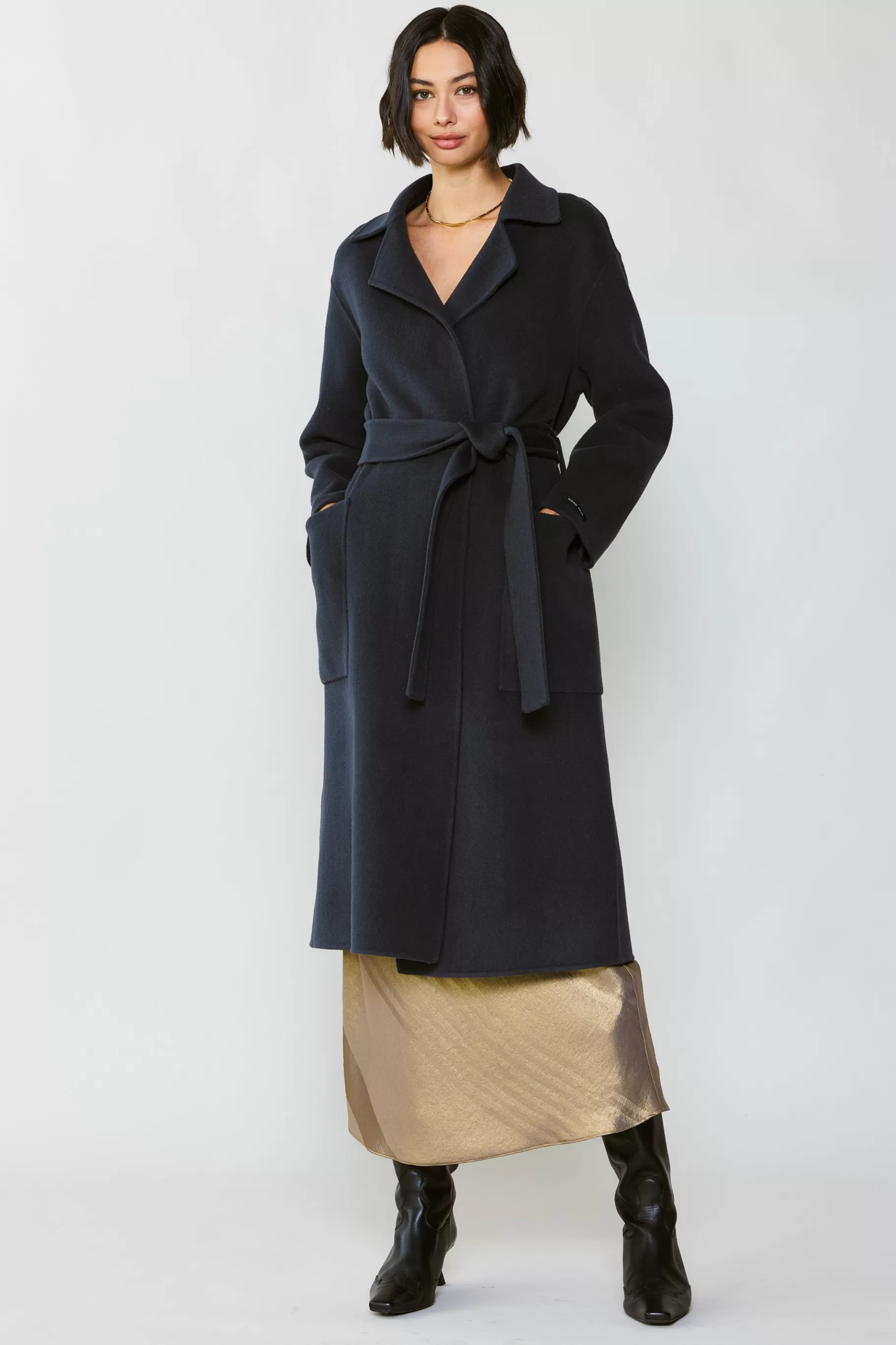 Current Air Coats & Jackets>Oversized Belted Wool Coat CHARCOAL