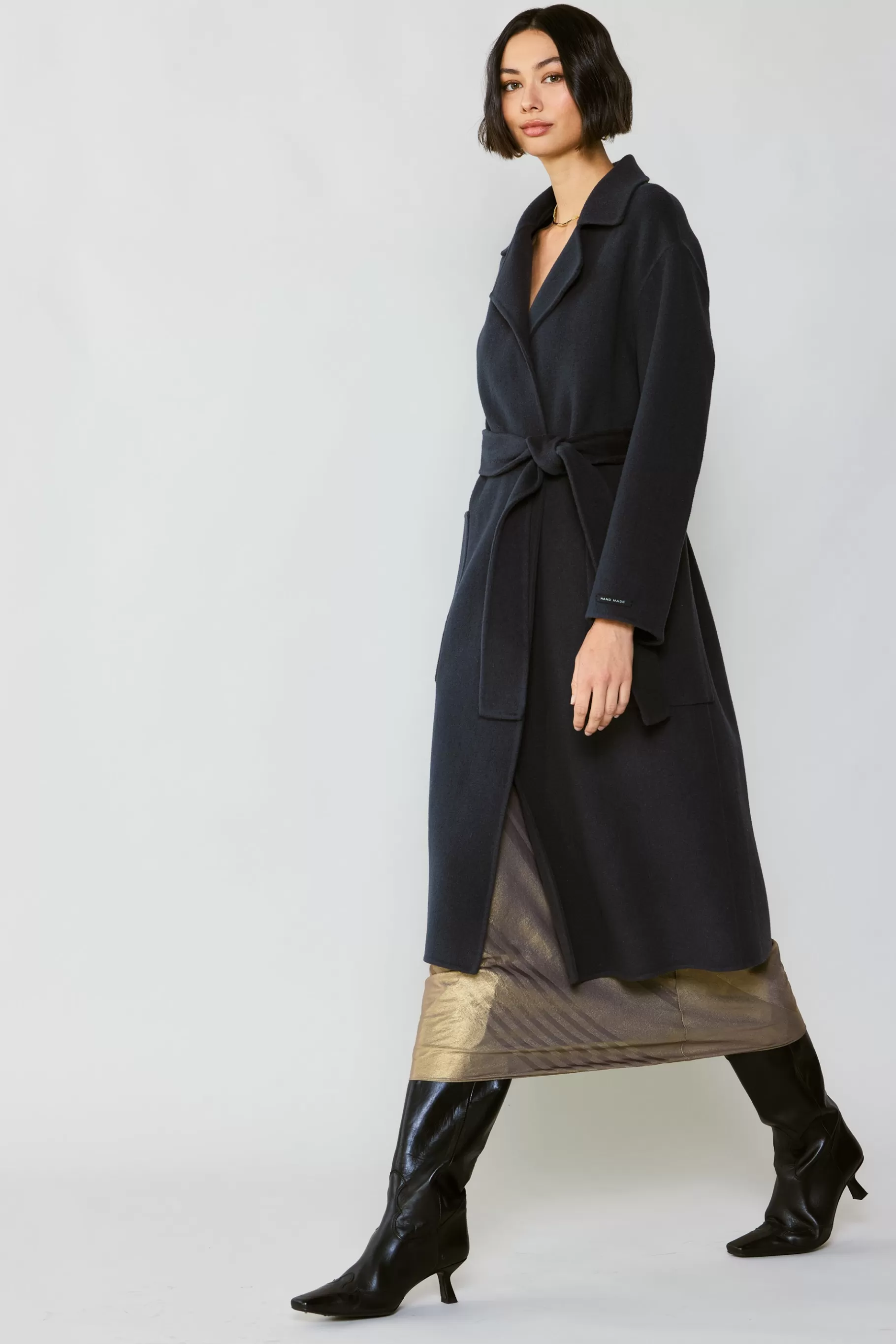 Current Air Coats & Jackets>Oversized Belted Wool Coat CHARCOAL