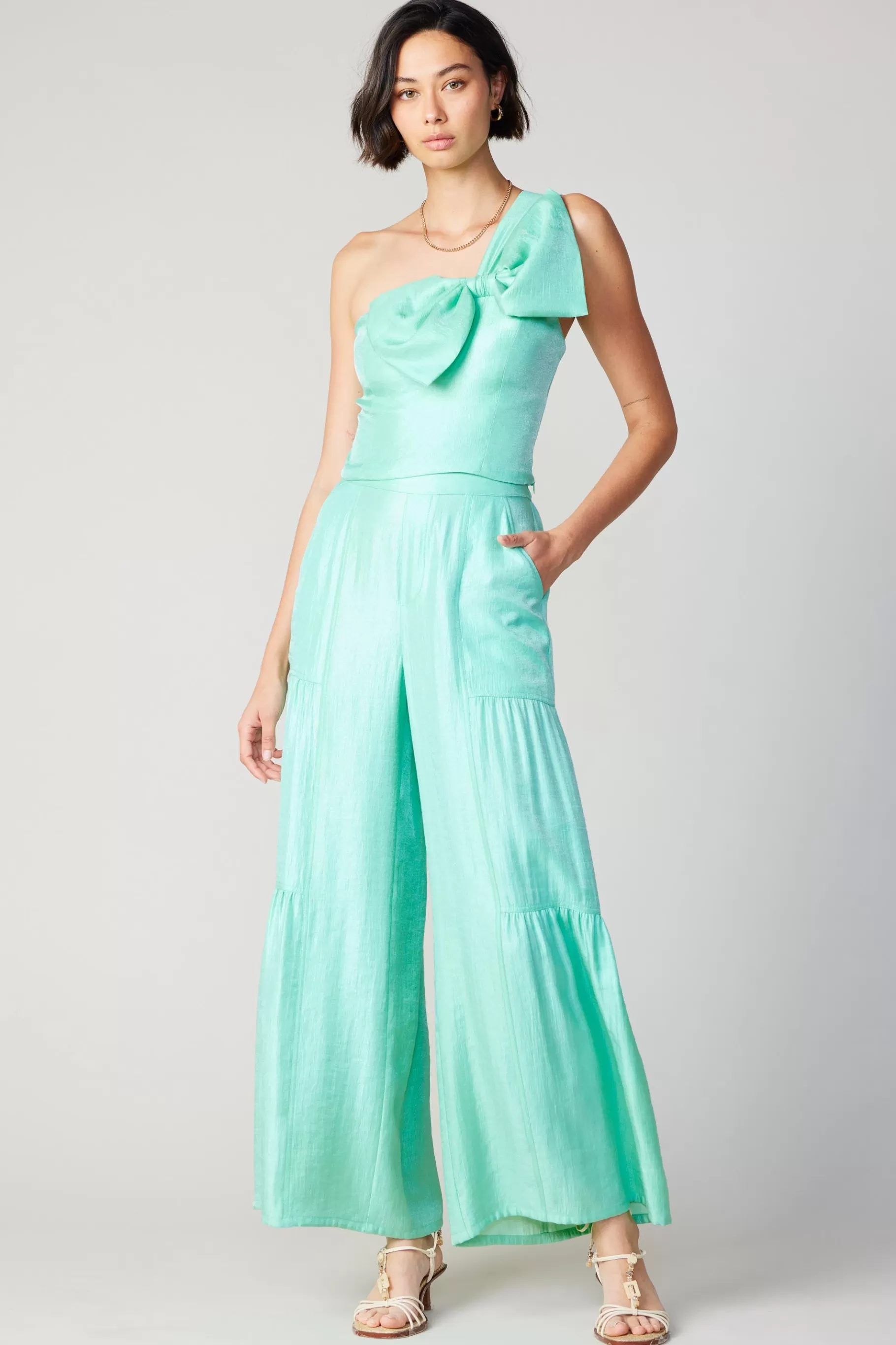 Current Air Sleeveless Tops>Pastel Bowtie Top MINT