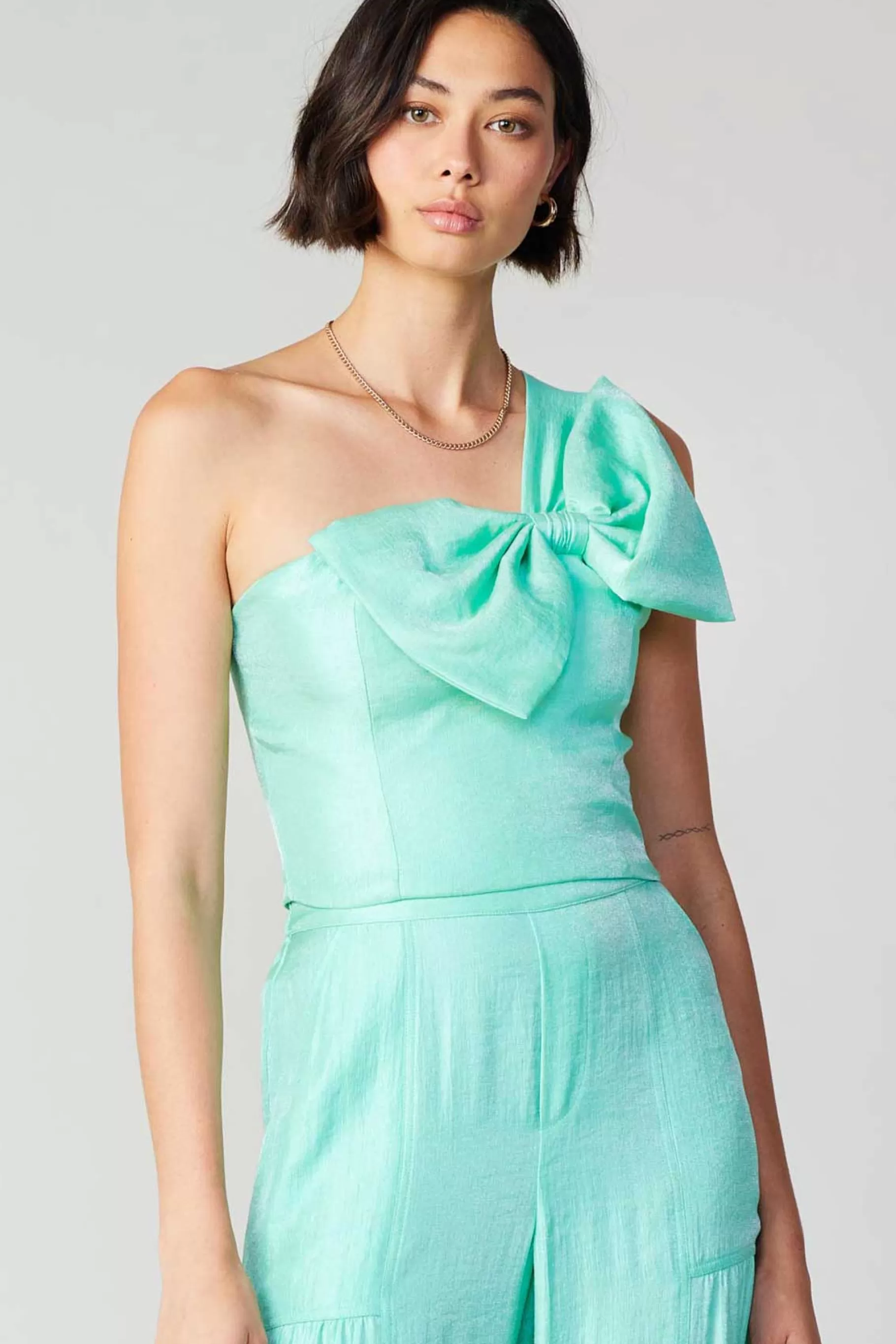 Current Air Sleeveless Tops>Pastel Bowtie Top MINT