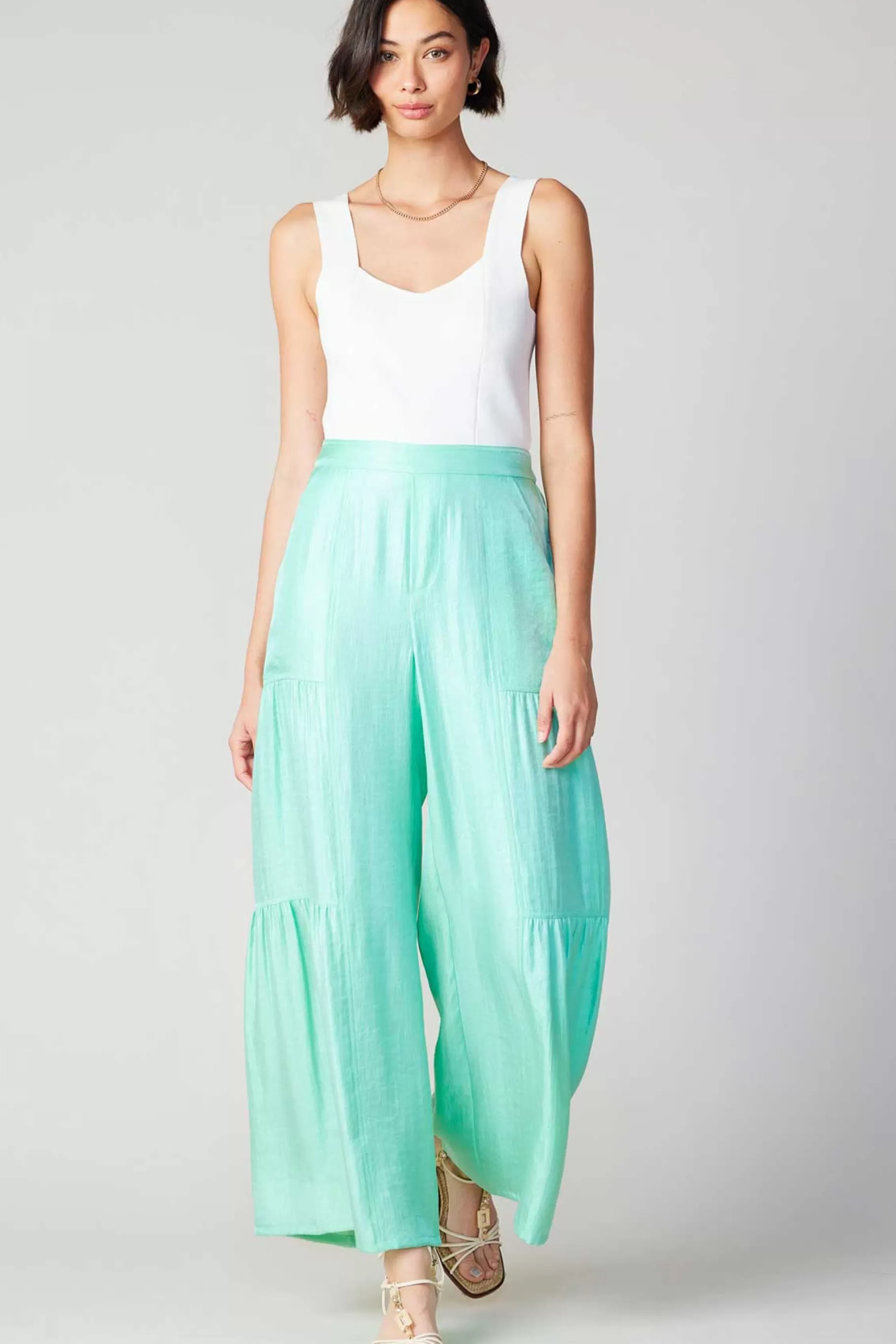 Current Air Pants>Pastel Wide Leg Pants MINT
