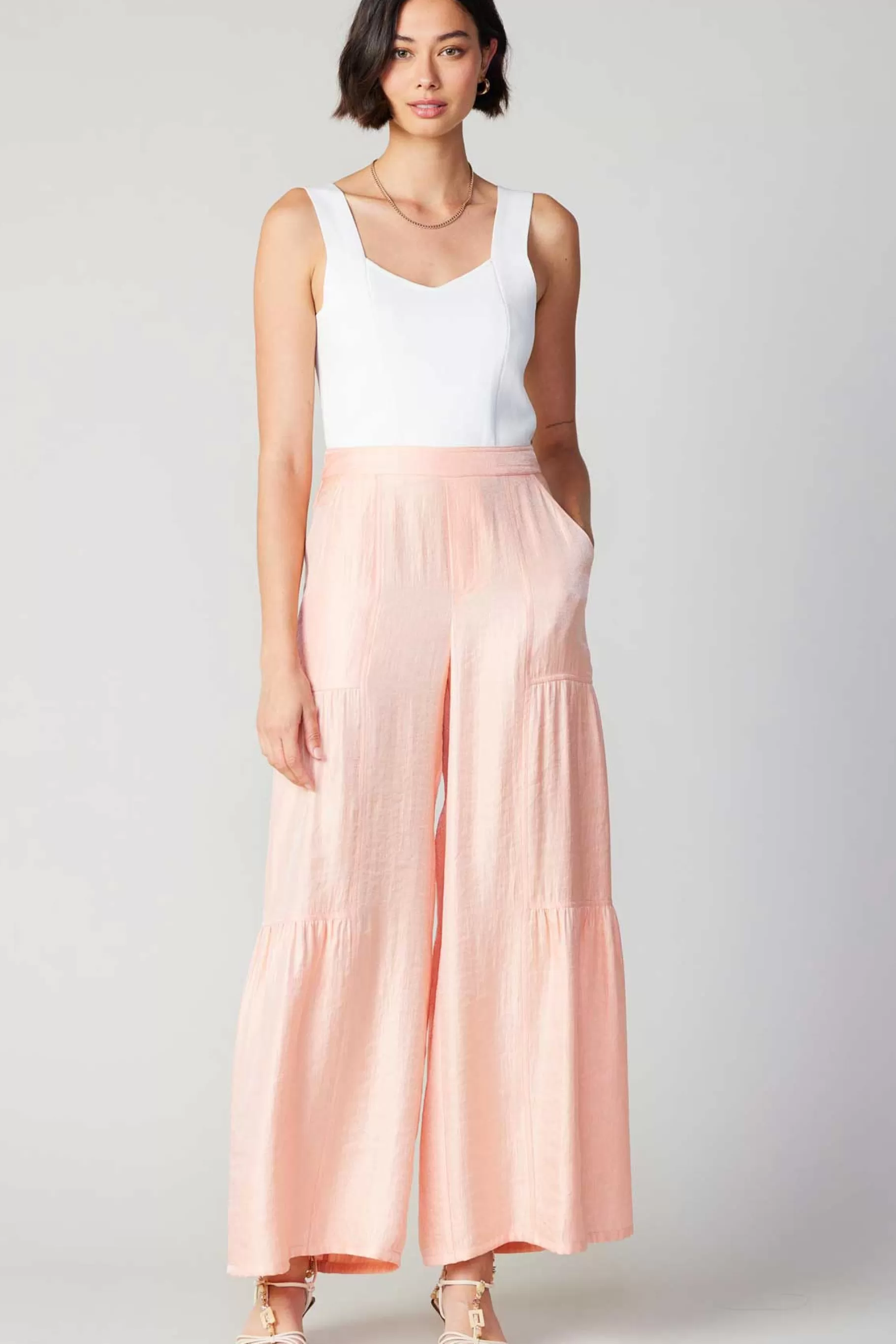 Current Air Pants>Pastel Wide Leg Pants APRICOT