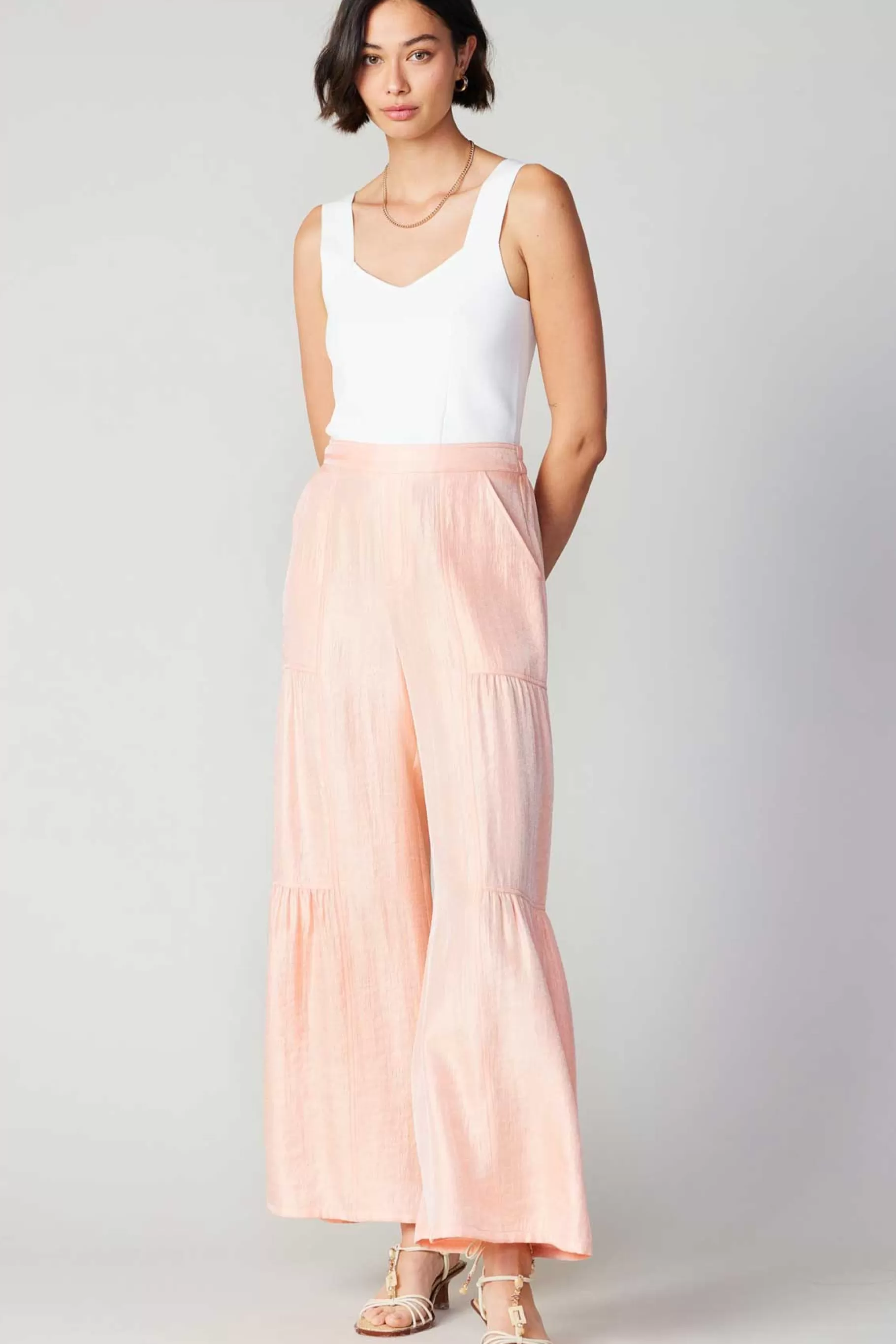 Current Air Pants>Pastel Wide Leg Pants APRICOT