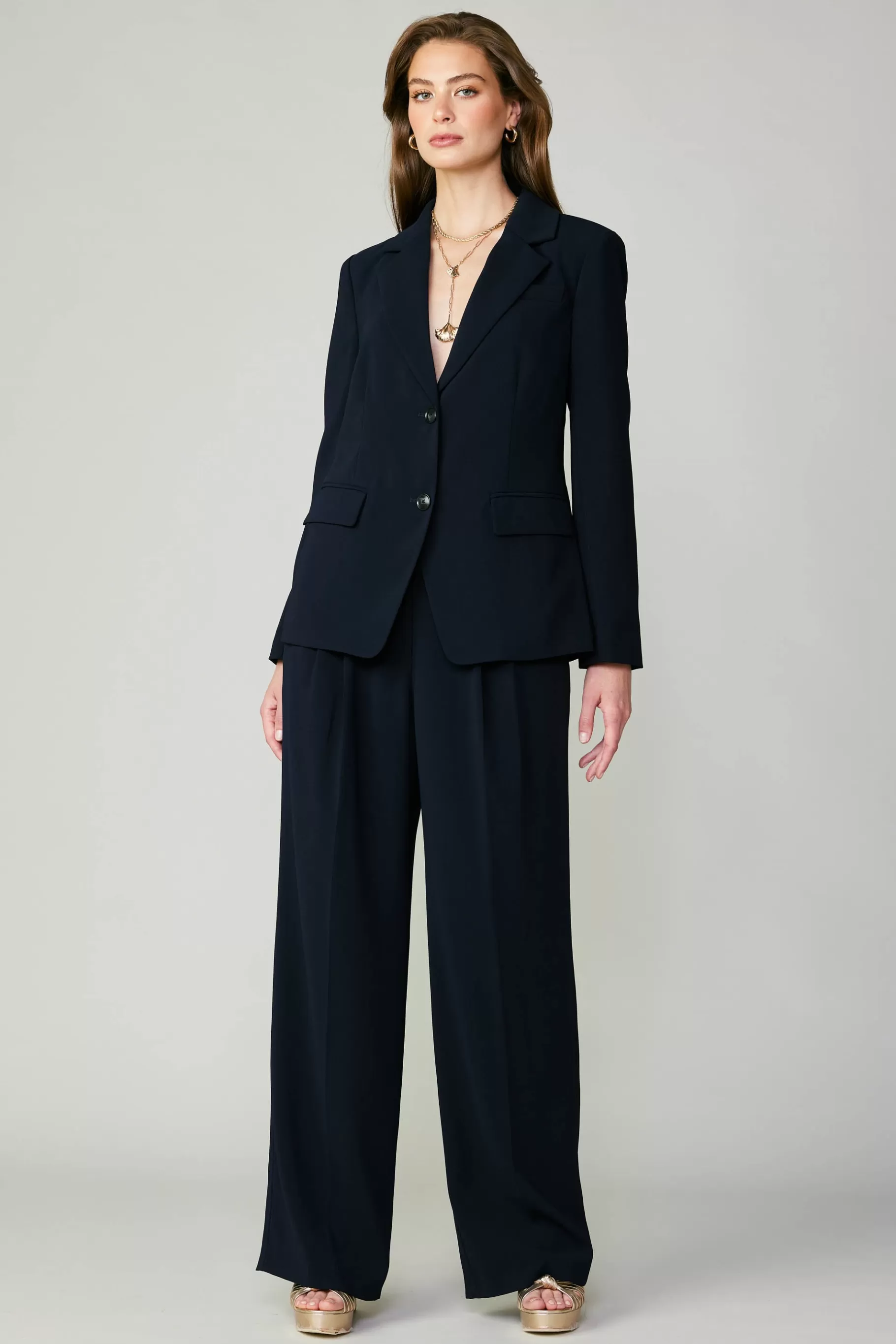 Current Air Pants>Pintucked Trousers NAVY