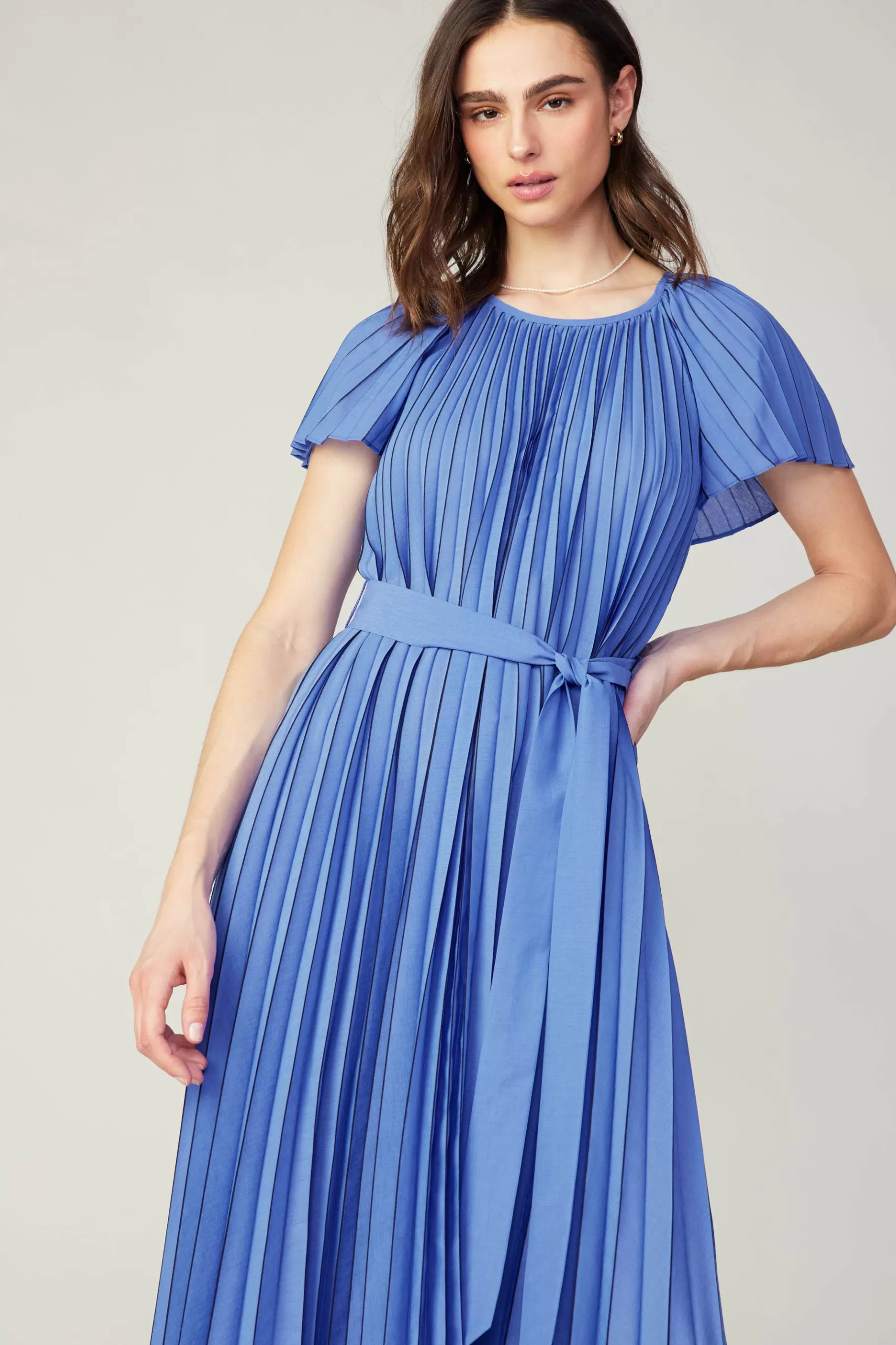 Current Air Midi Dresses>Pleated Midi Dress ROYALBLUE