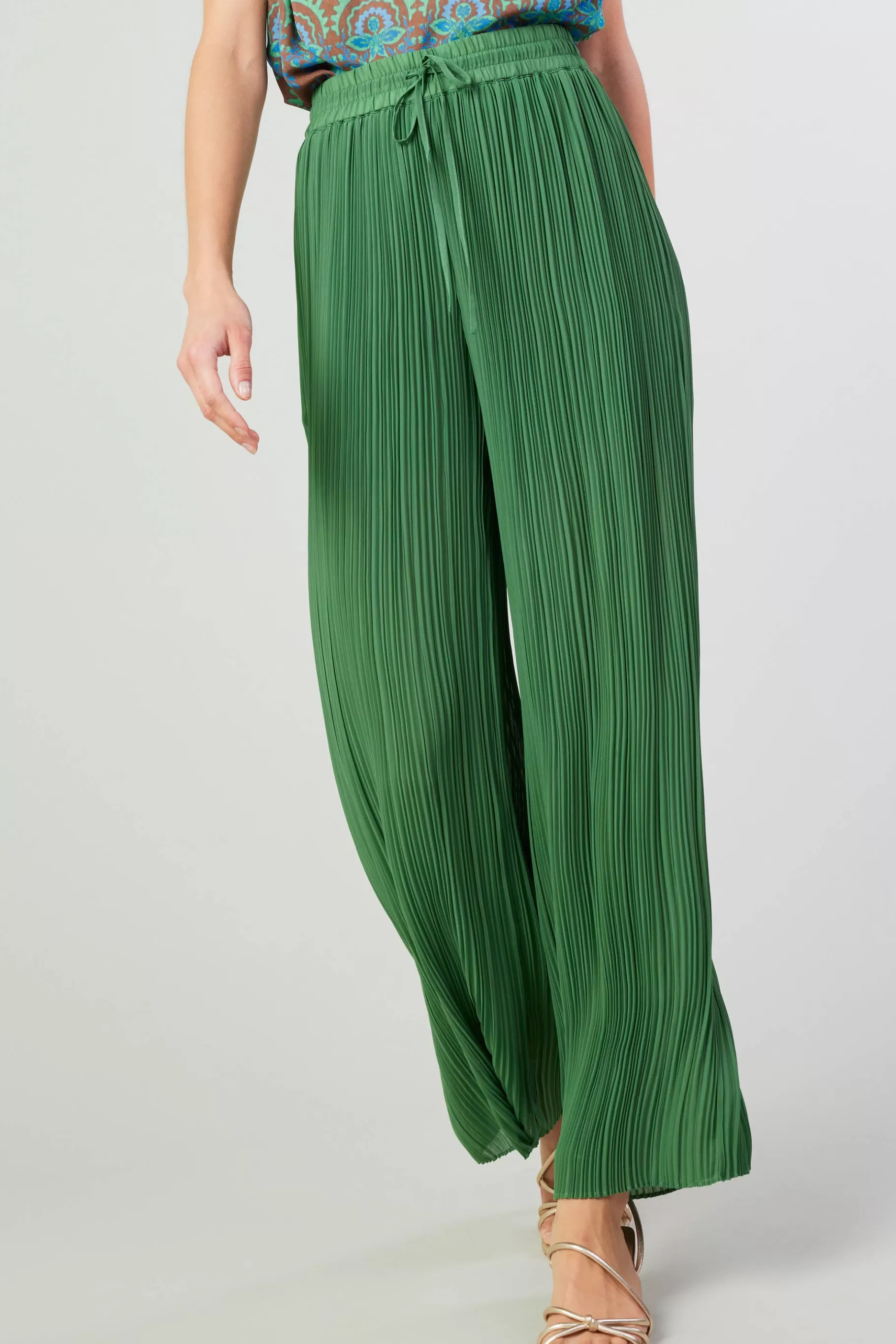 Current Air Pants>Pleated Pullover Pants LEAFGREEN
