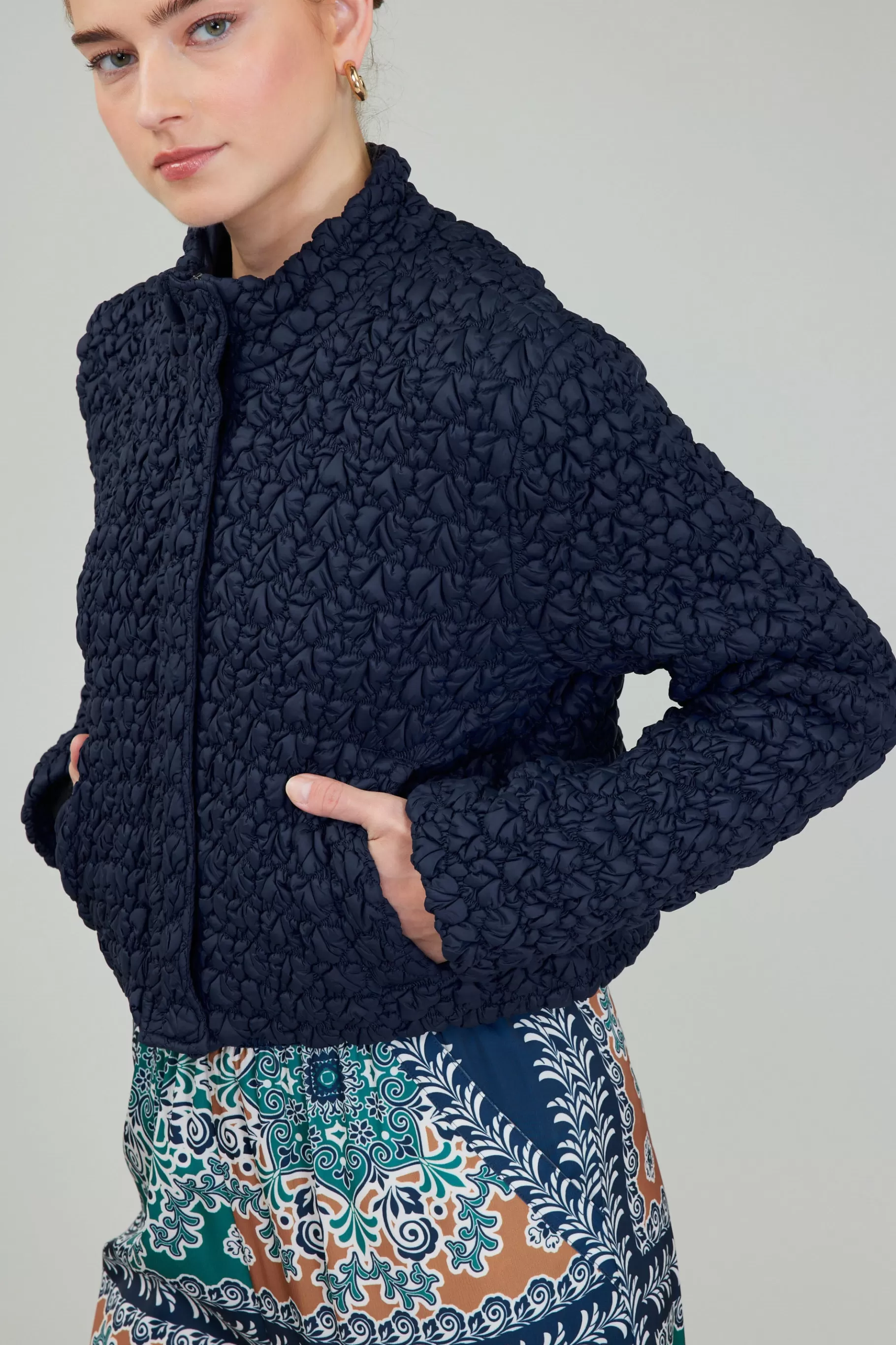 Current Air Coats & Jackets>Quilted Puff Jacket NAVY