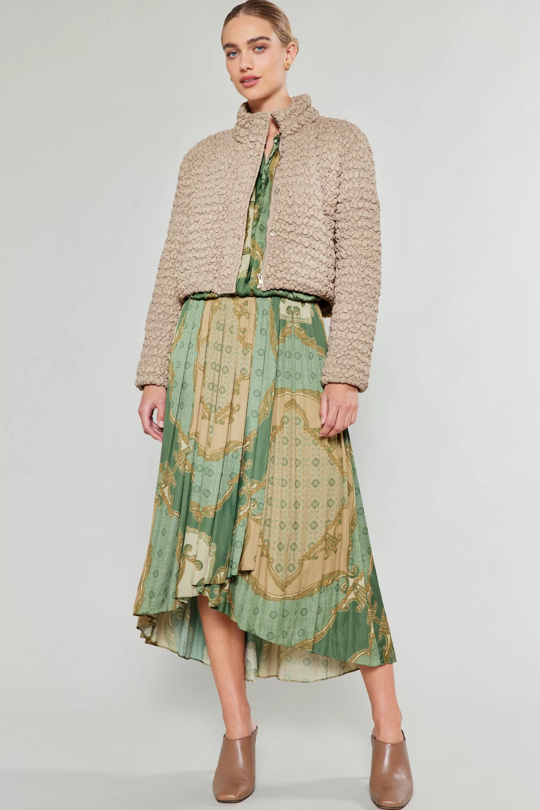 Current Air Coats & Jackets>Quilted Puff Jacket TAUPE