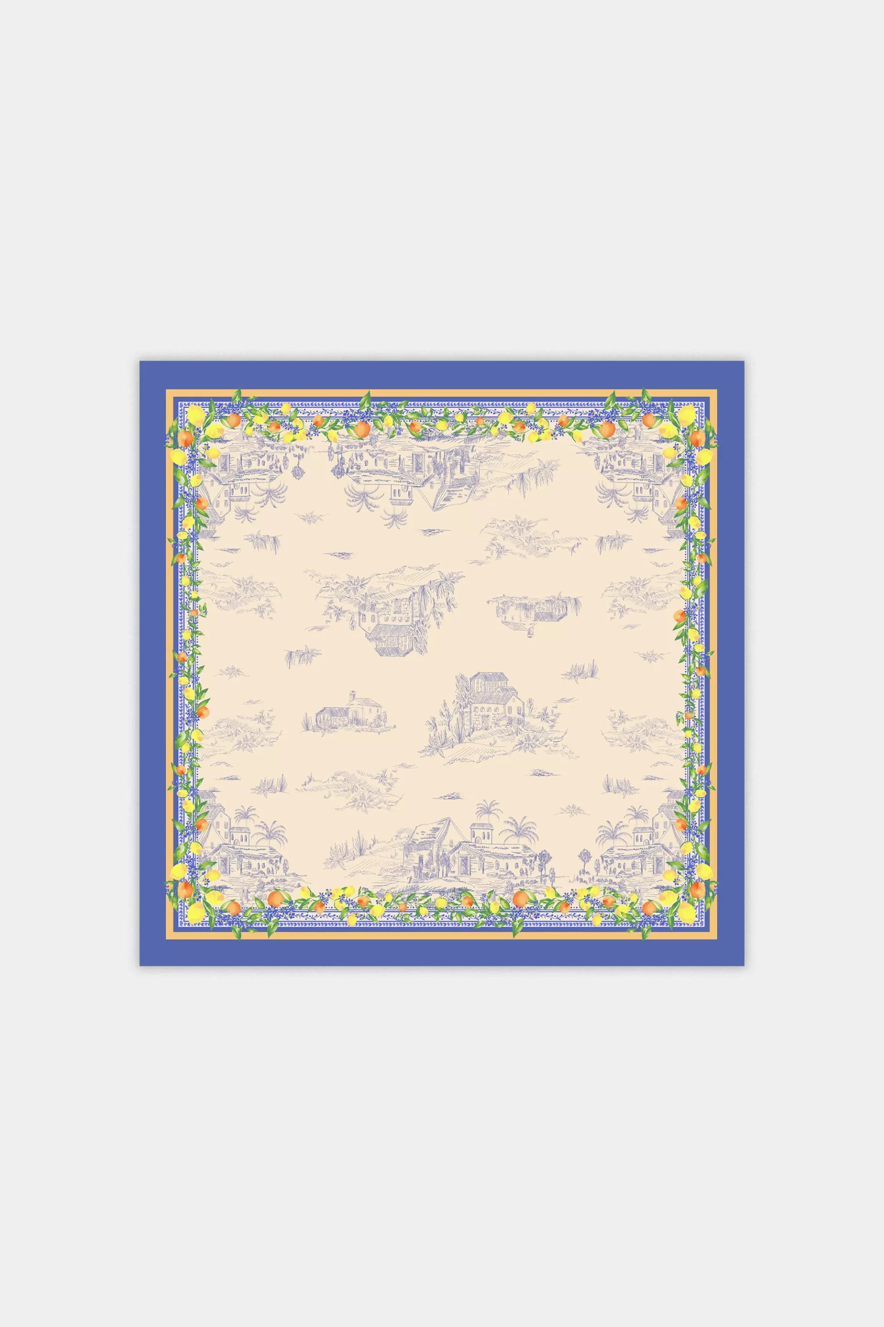 Current Air Accessories>Recycled Signature Print Scarf TUSCANBLUECITRUS