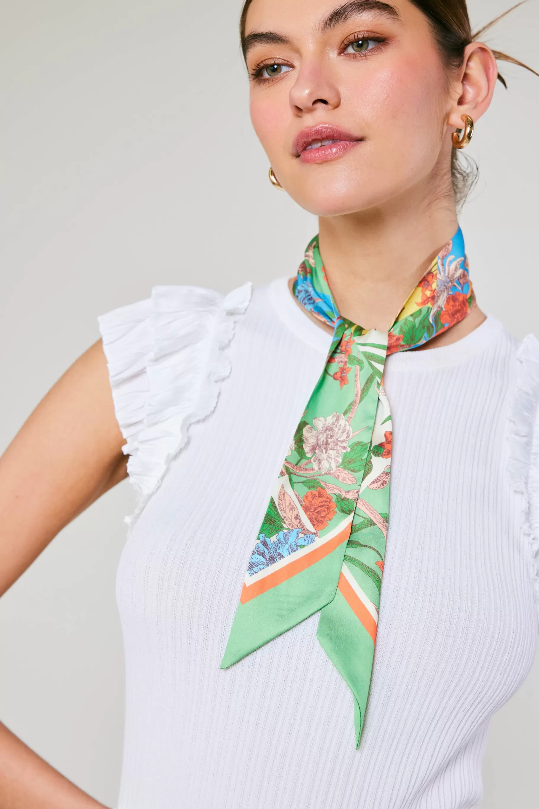 Current Air Accessories>Recycled Signature Print Twilly Scarf FLORALCOLORBLOCK