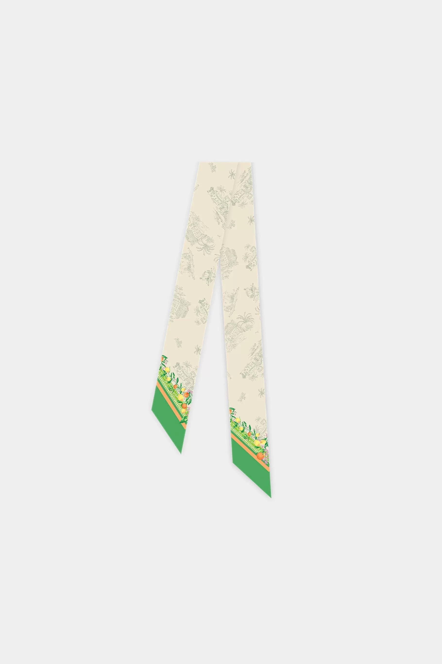 Current Air Accessories>Recycled Signature Print Twilly Scarf TUSCANGREENCITRUS