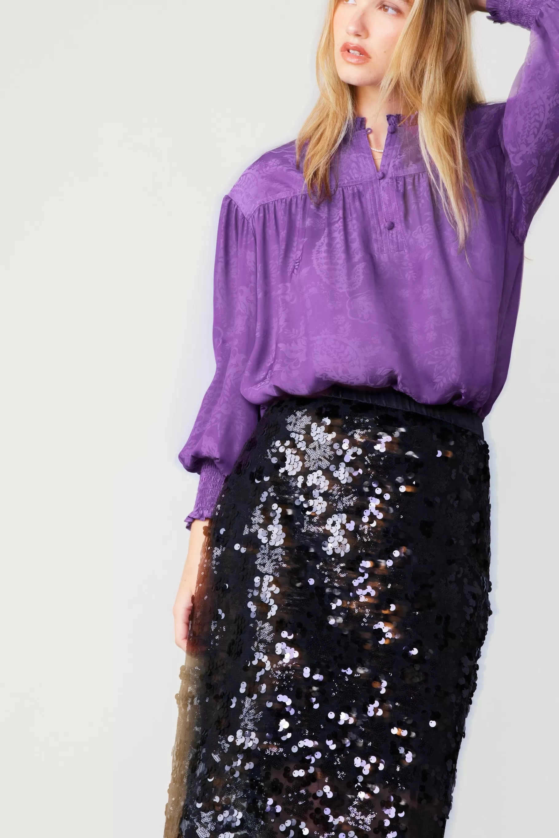 Current Air Skirts>Sequin Pencil Skirt BLACK