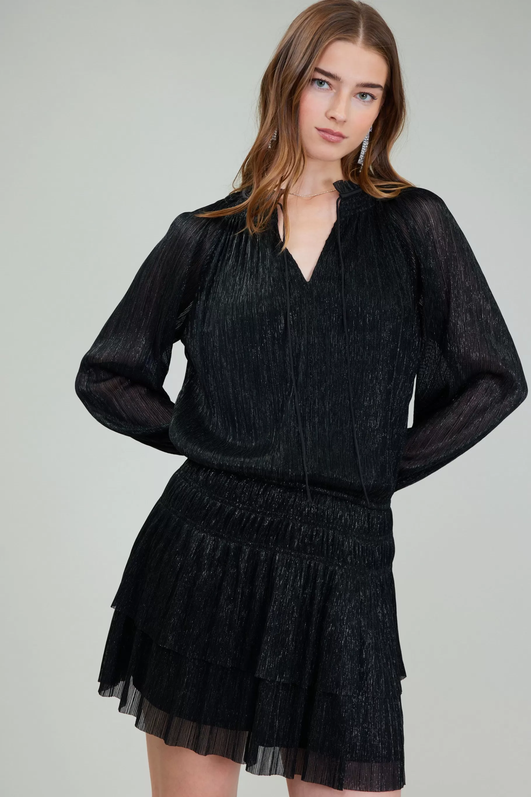 Current Air Mini Dresses>Shimmering Mini Dress BLACK