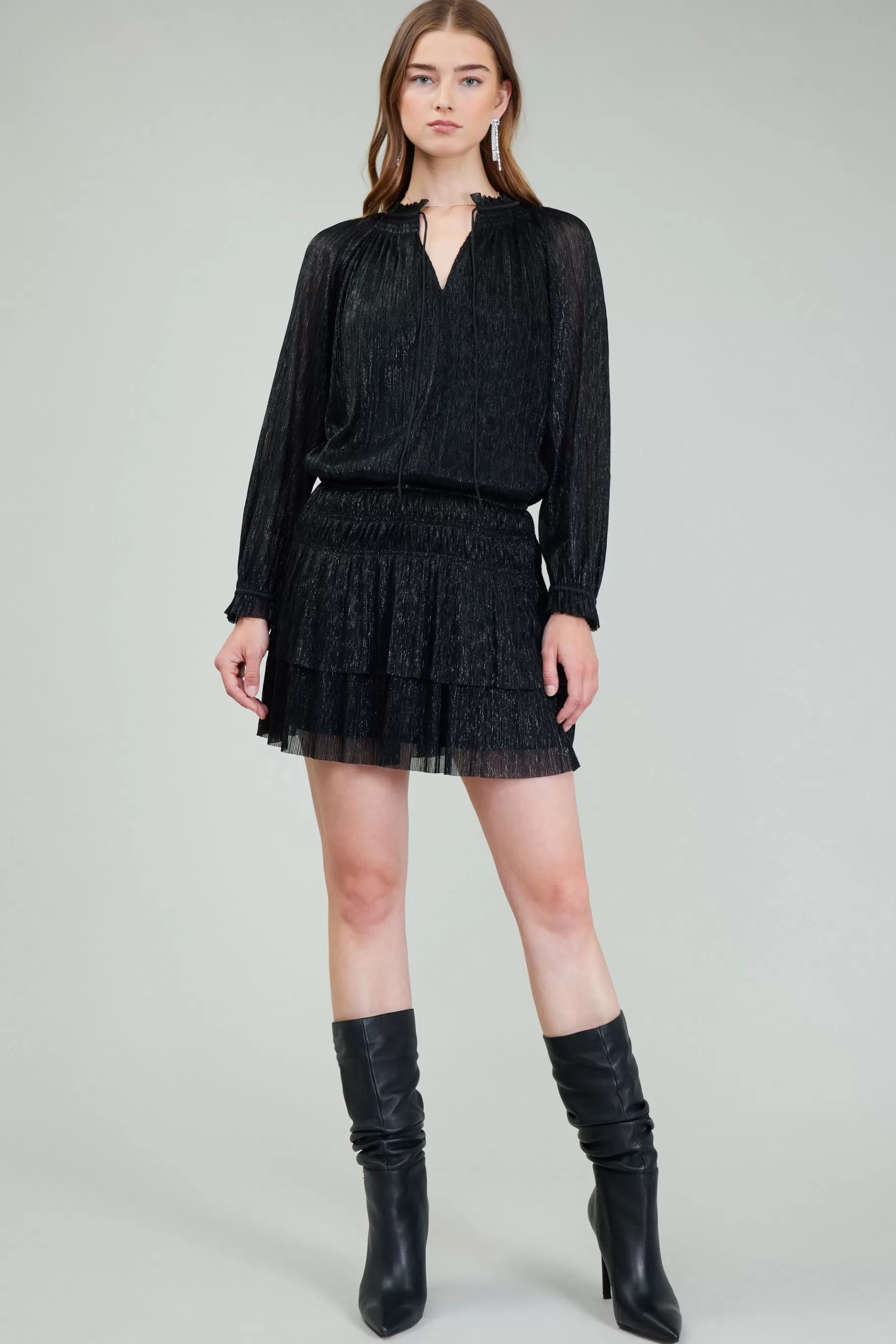 Current Air Mini Dresses>Shimmering Mini Dress BLACK