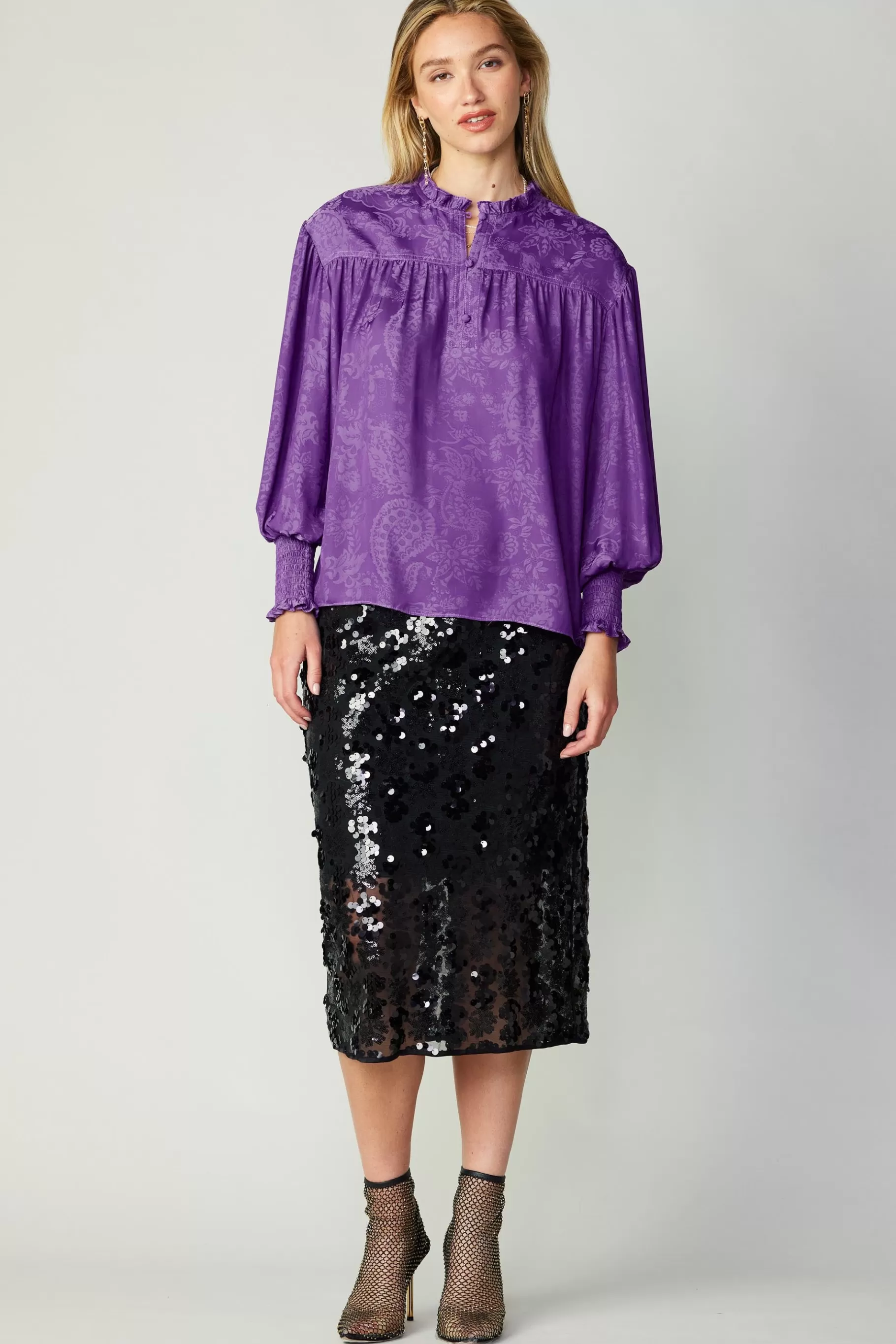 smocked_cuff_blouse_3-1.webp Current Air Long Sleeve Tops>Smocked Cuff Blouse HYPERVIOLET