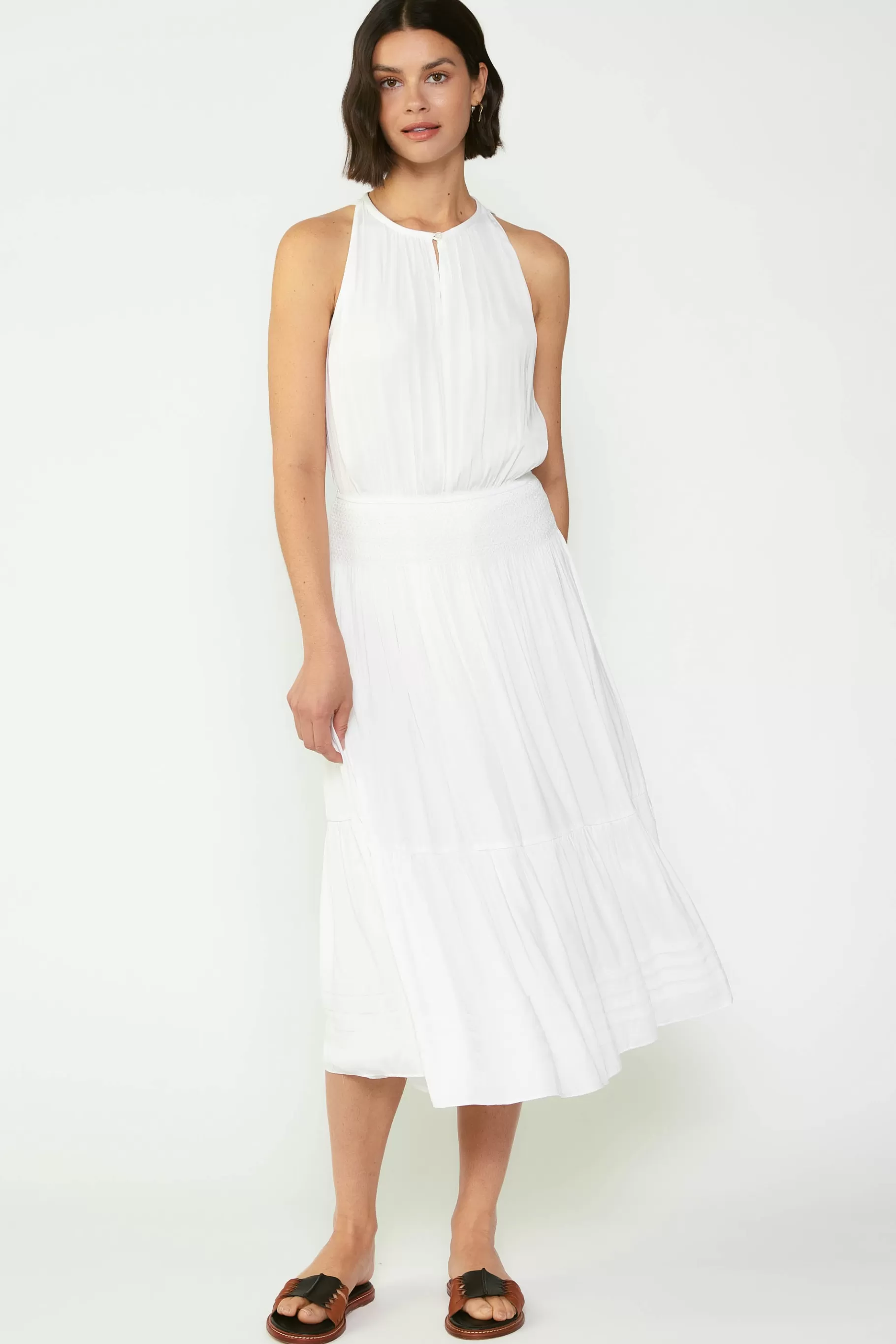 Current Air Midi Dresses>Smocked Waist Halter Midi Dress OFW