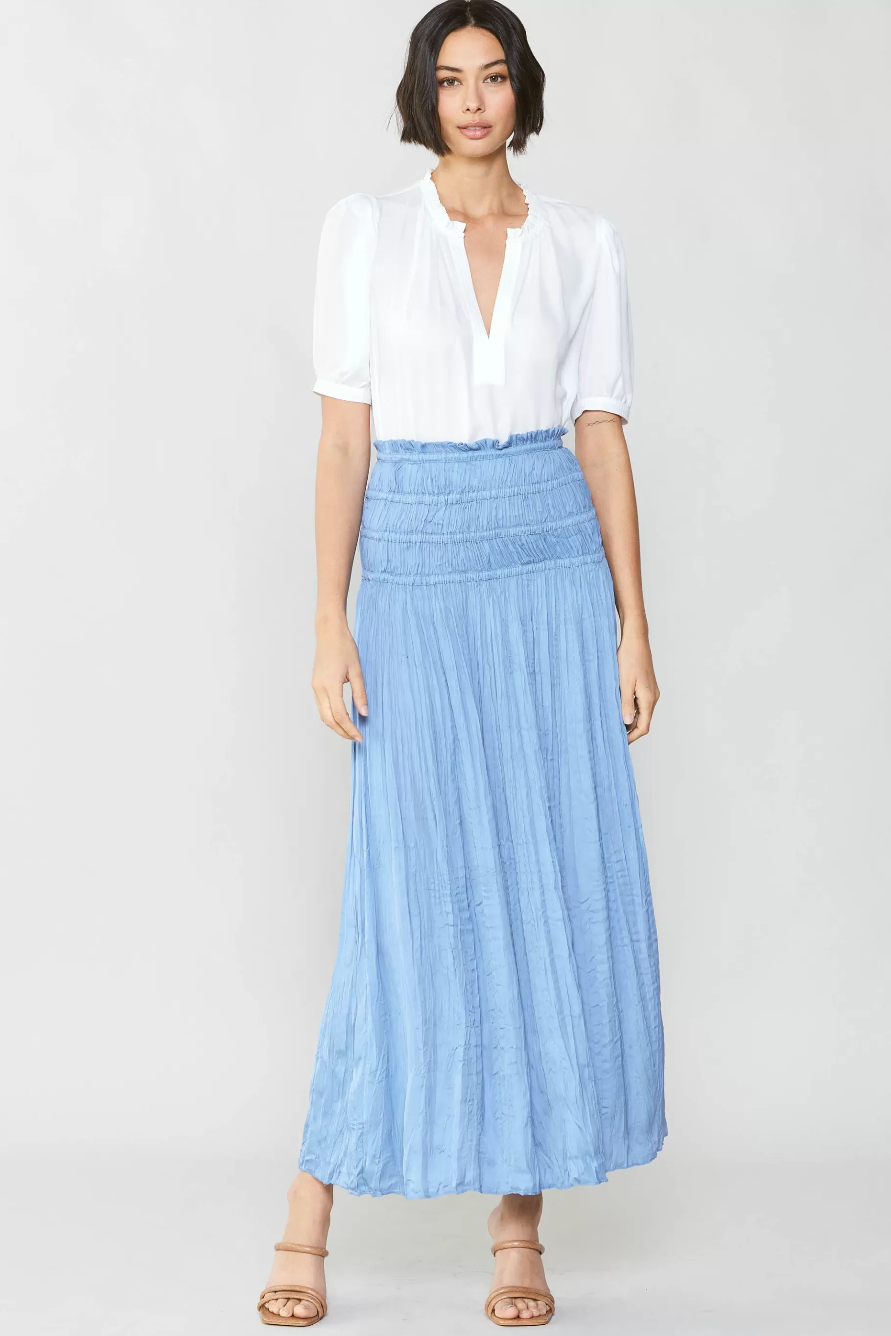 Current Air Skirts>Soft Crinkle Maxi Skirt PERIWINKLEBLUE