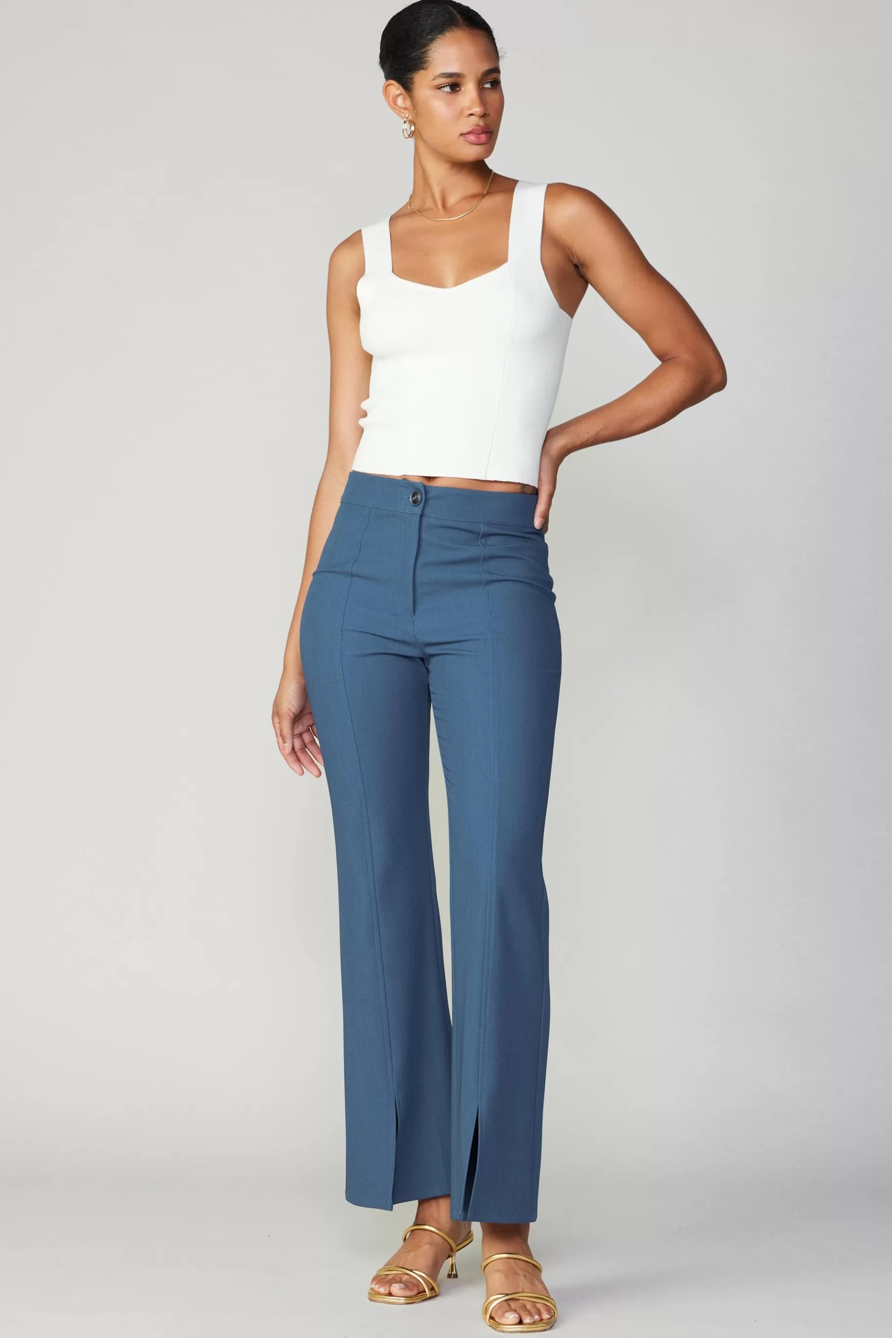 Current Air Sleeveless Tops | Sweaters>Sweetheart Knit Tank Top WHITE