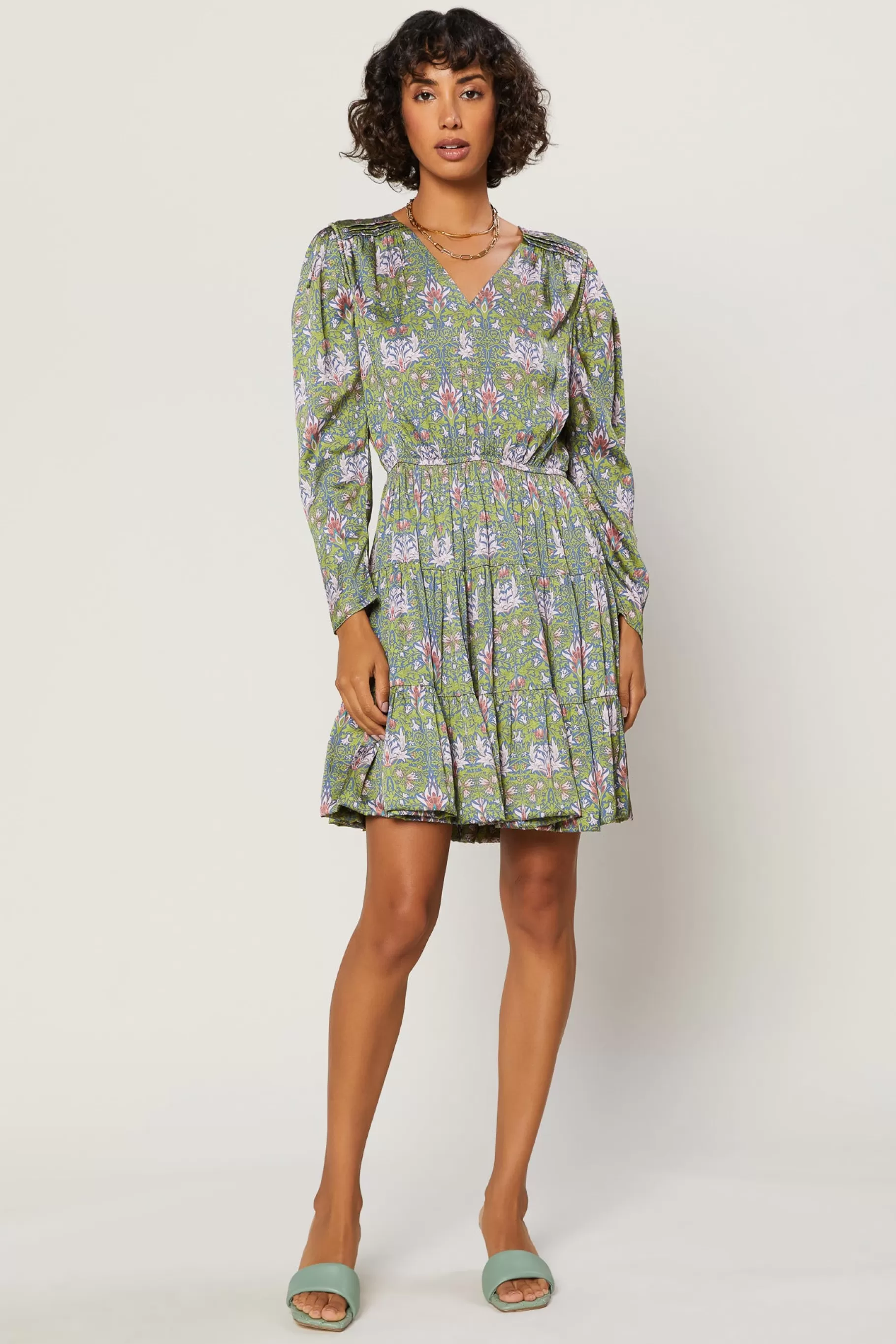 Current Air Mini Dresses>Tile Print Mini Dress GREENMULTI