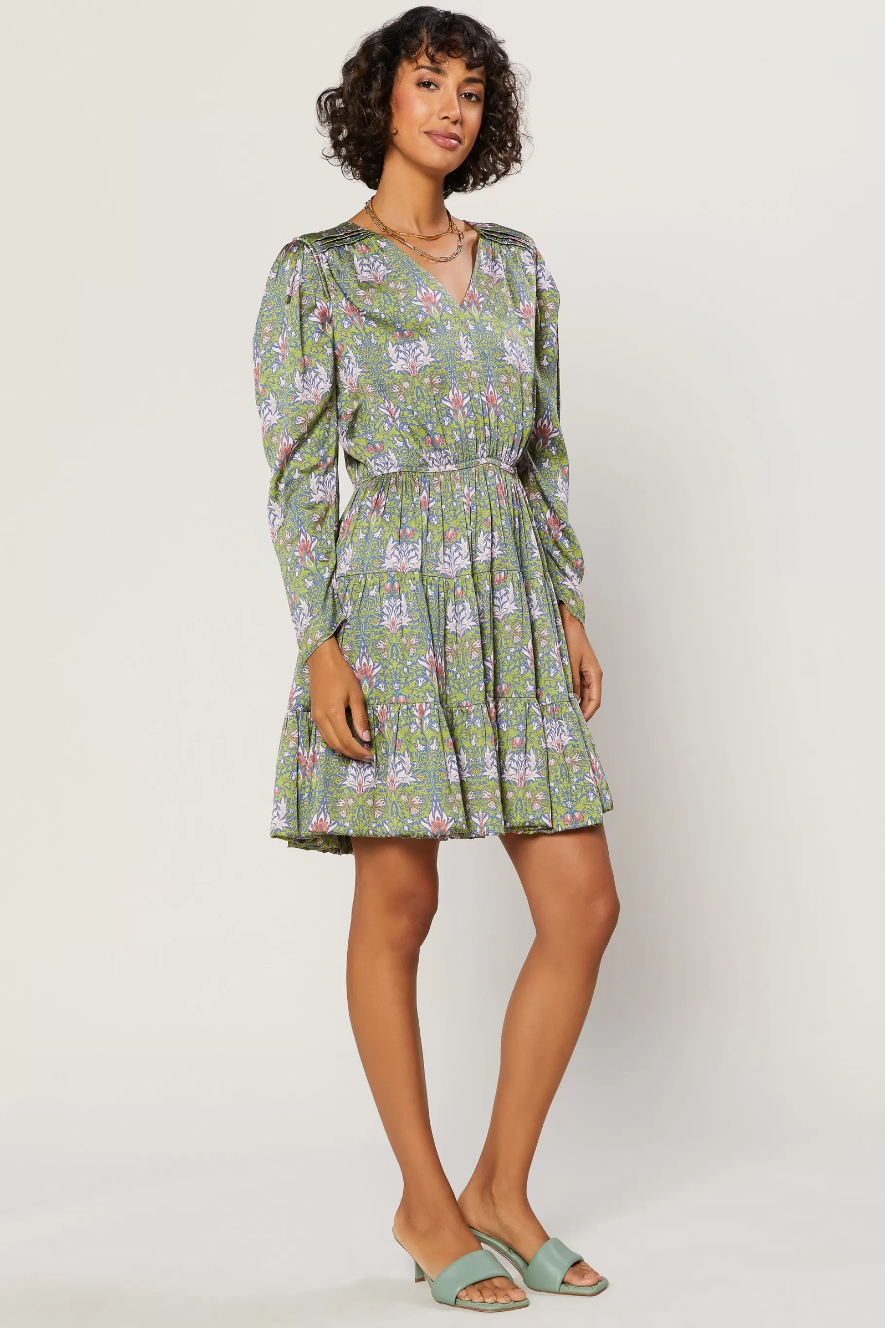 Current Air Mini Dresses>Tile Print Mini Dress GREENMULTI