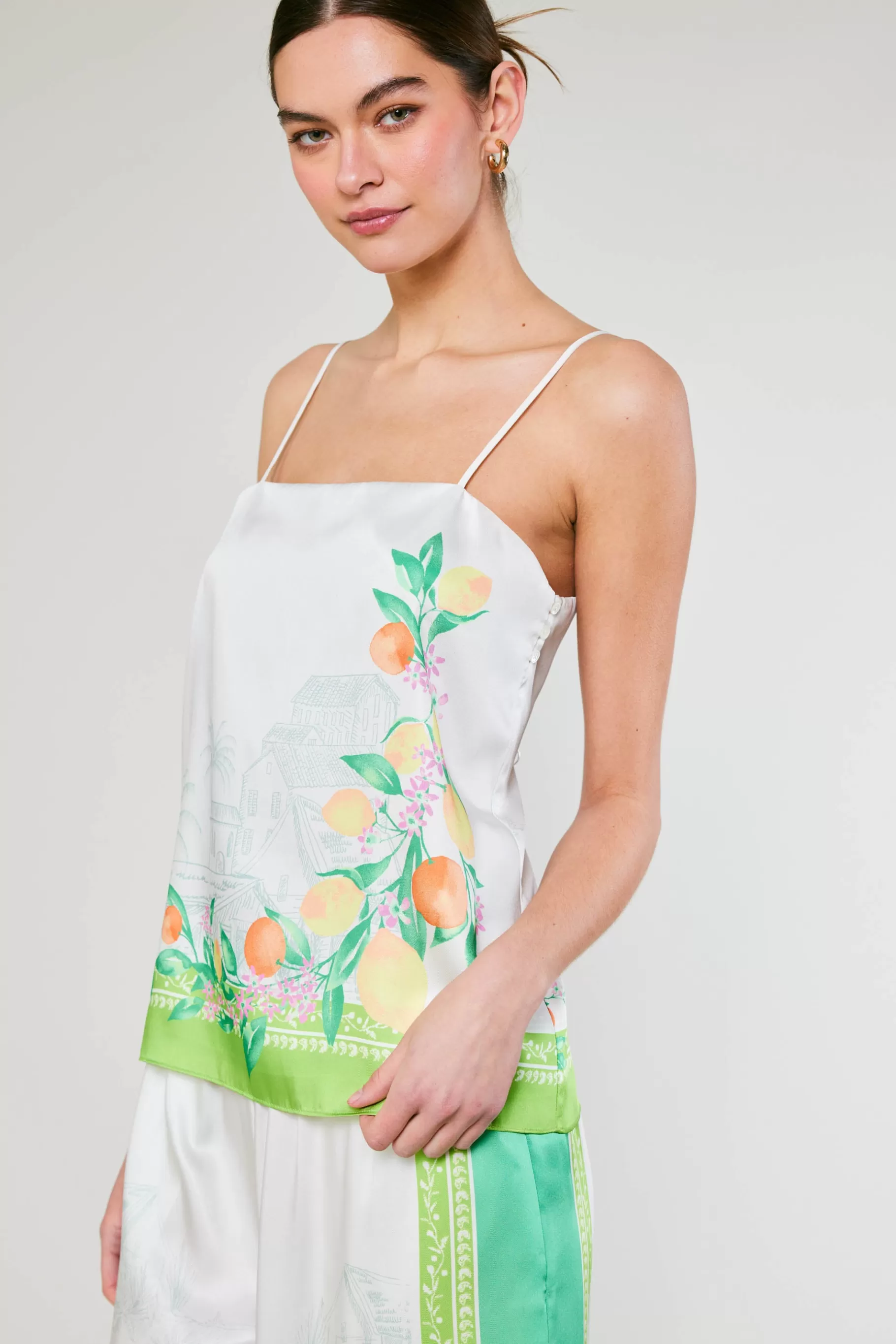 Current Air Sleeveless Tops>Tuscan Citrus Cami GREENLEMONGARDEN