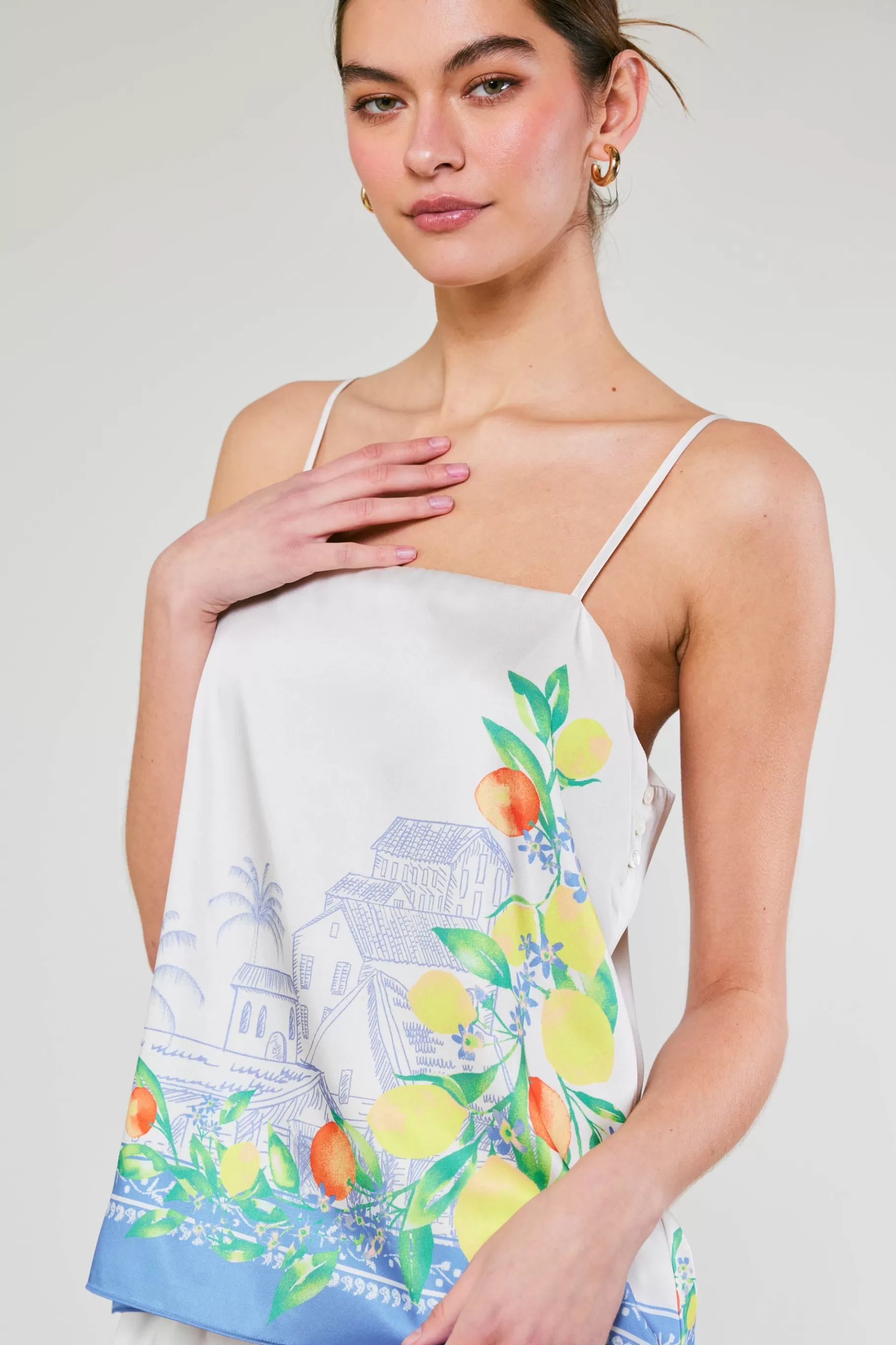 Current Air Sleeveless Tops>Tuscan Citrus Cami BLUELEMONGARDEN