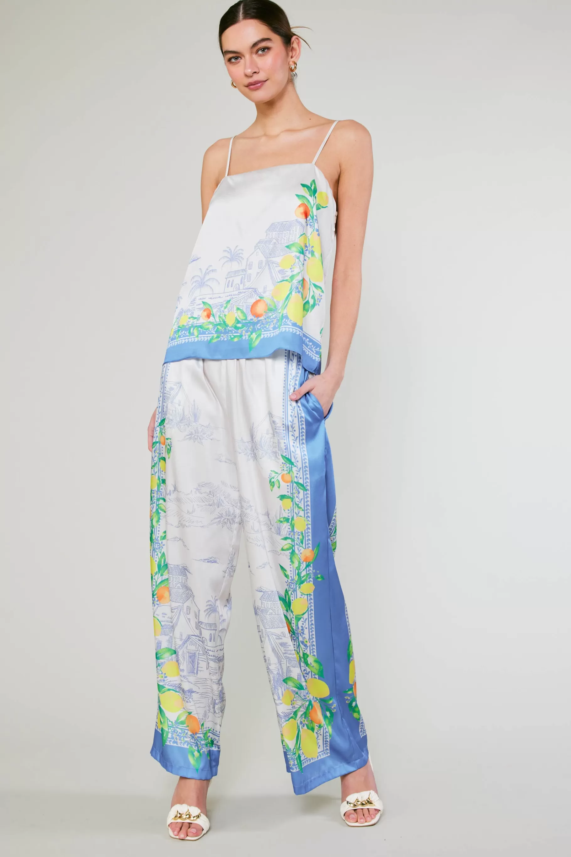 Current Air Sleeveless Tops>Tuscan Citrus Cami BLUELEMONGARDEN