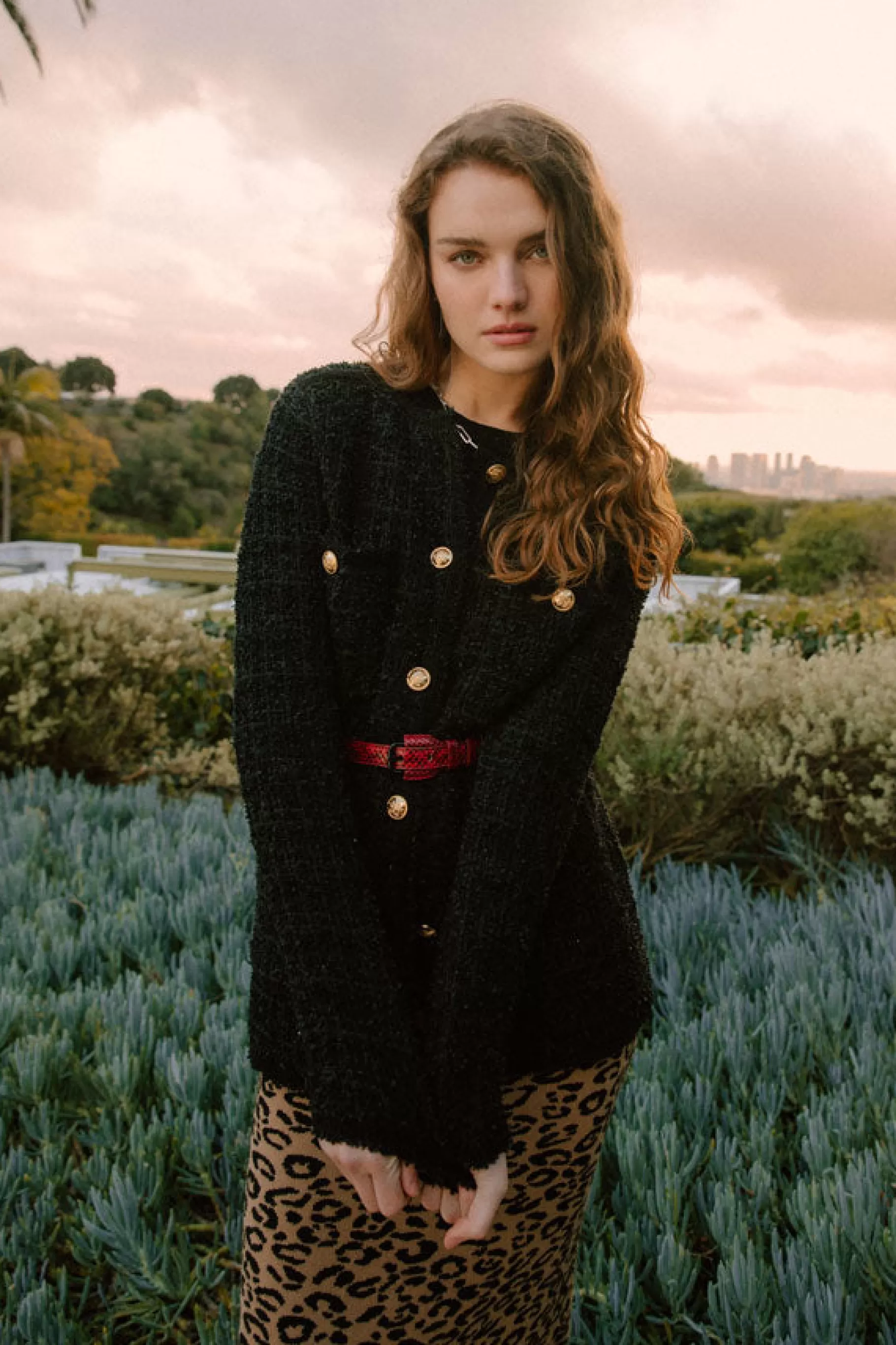 Current Air Coats & Jackets>Tweed Jacket BLACK