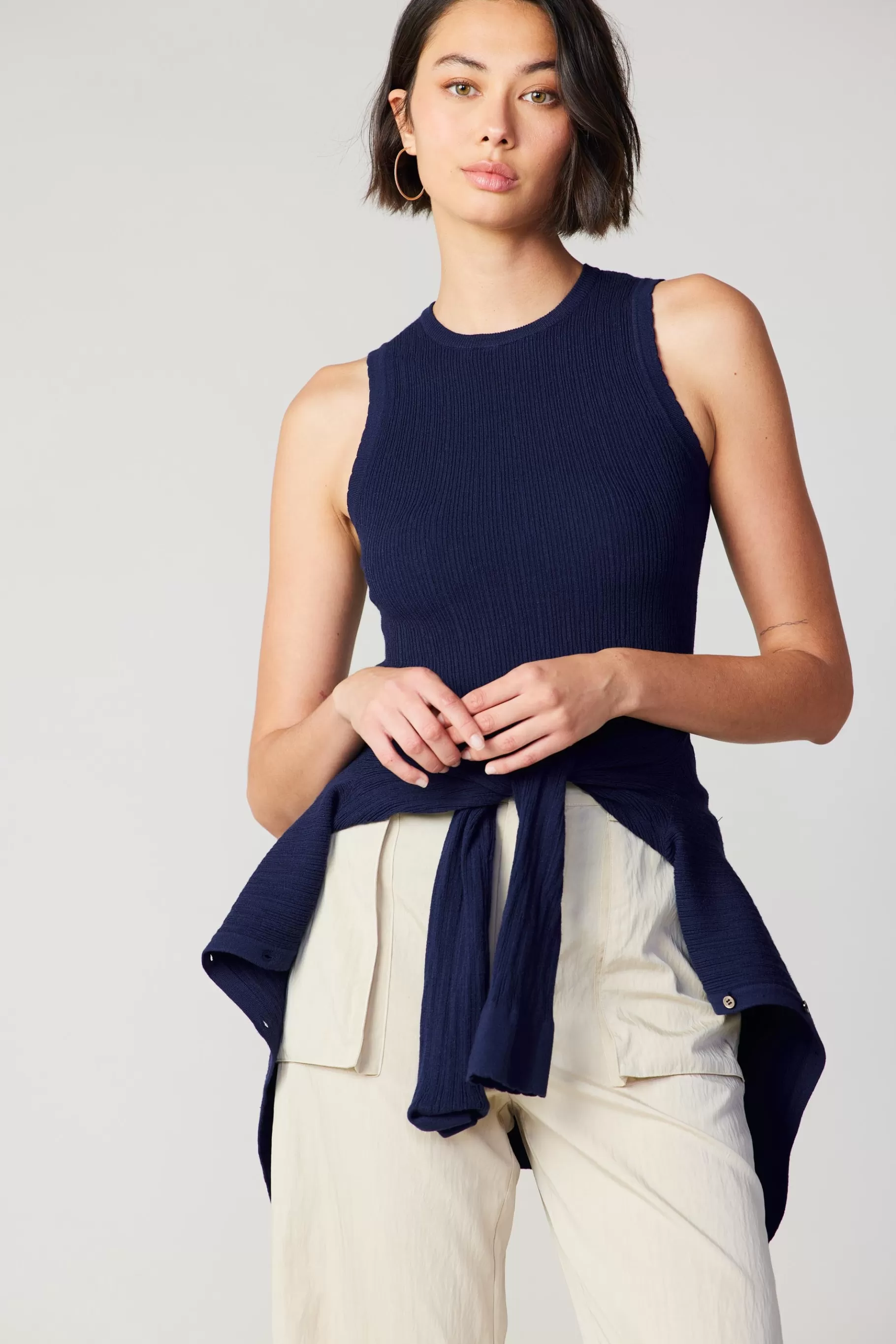 Current Air Cardigans>Two Piece Cardigan Set NAVY